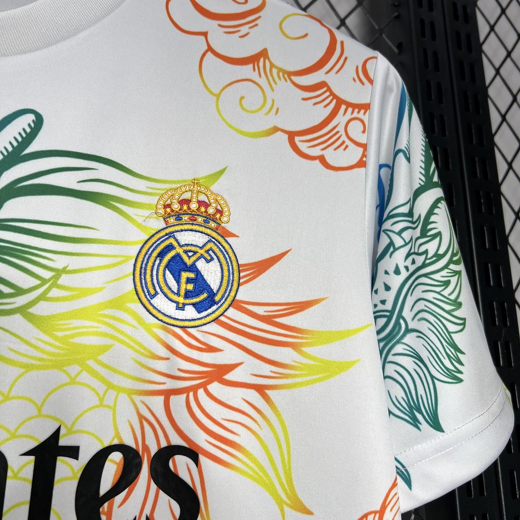Real Madrid 24-25 White Colorful Dragon Speical Jersey - Fans Version - SOCCERDEALSHOP