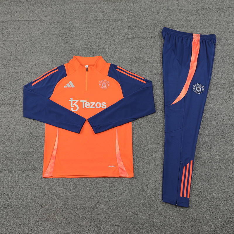 Manchester United 24-25 Long Sleeve Training Set - Orange - SOCCERDEALSHOP