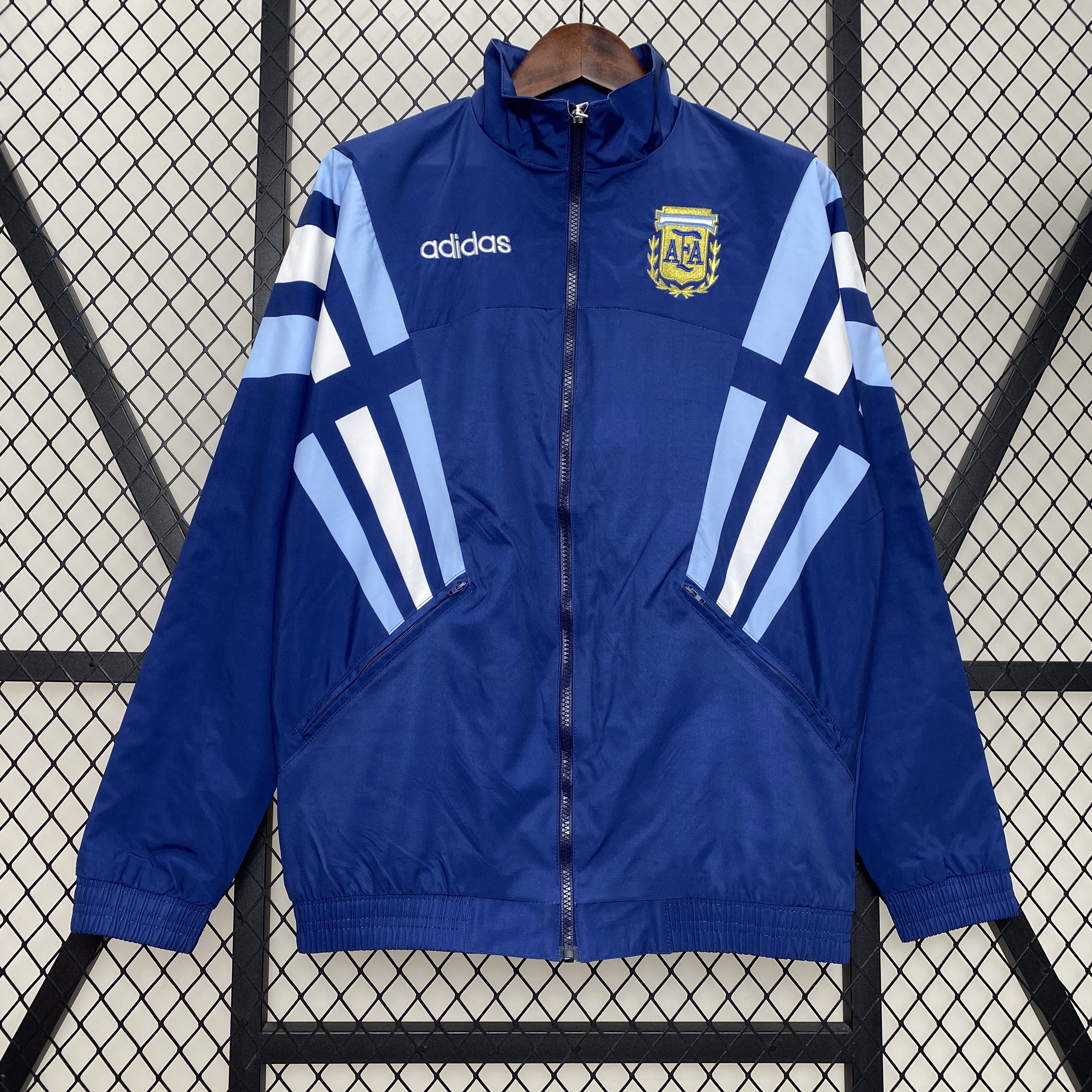 Argentina 24-25 Throwback Windbreaker Jacket - Blue - SOCCERDEALSHOP