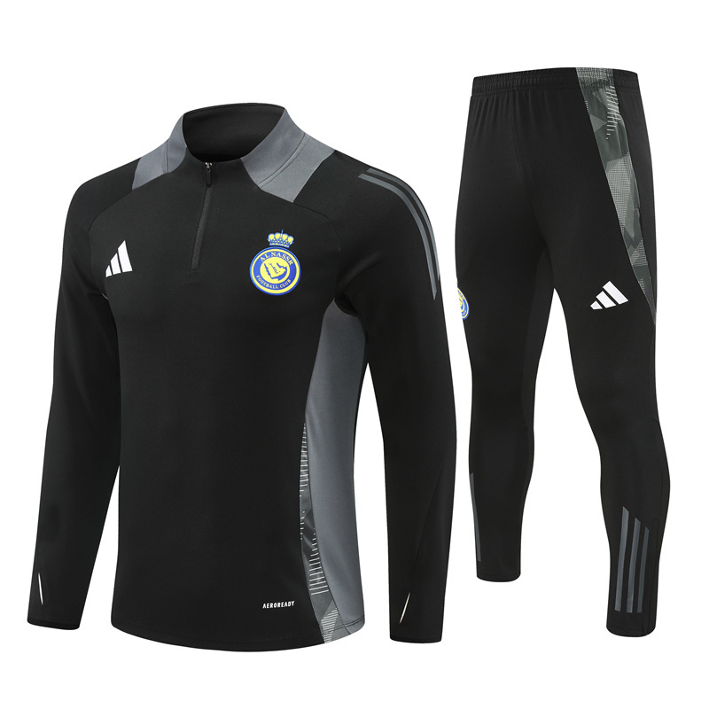 Al Nassr Riyadh Victory 24-25 Long Sleeve Training Set - Black - SOCCERDEALSHOP
