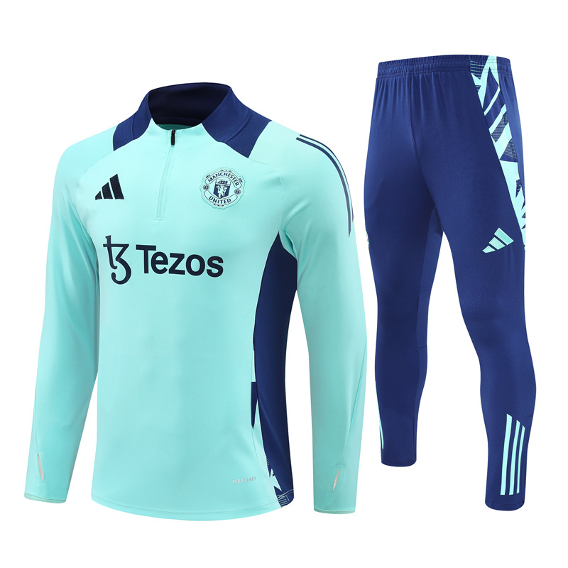Manchester United 24-25 Long Sleeve Training Set - Lake Blue - SOCCERDEALSHOP