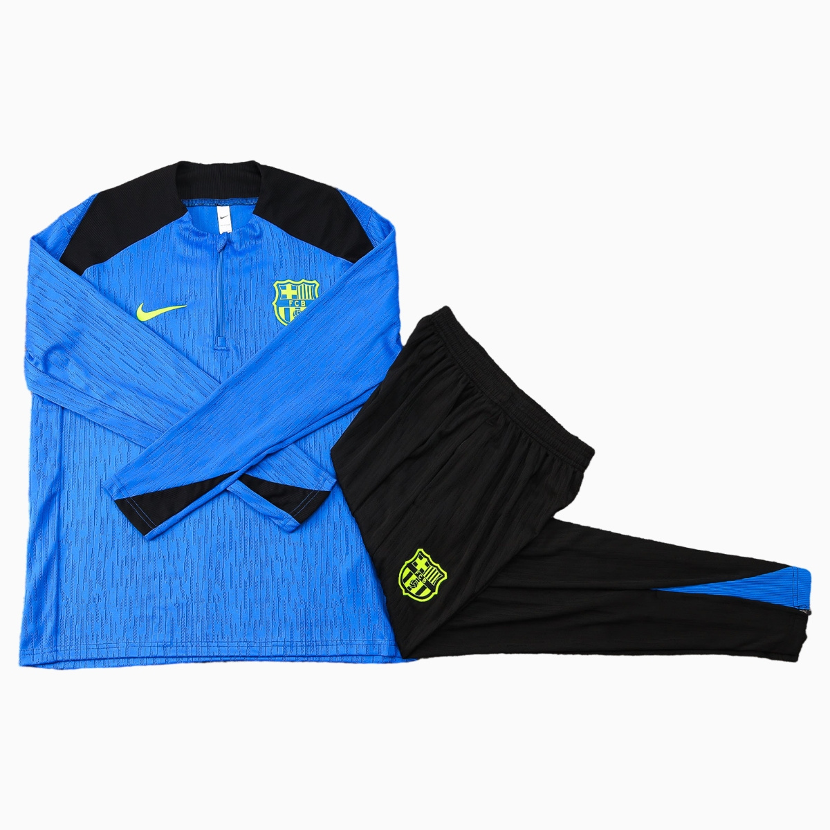 B.A.R.S.A 24-25 Long Sleeve Training Set - Player Version - Blue Top and Black Pants - SOCCERDEALSHOP