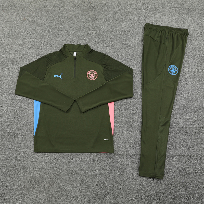 Manchester City 24-25 Long Sleeve Training Set - Army Green - SOCCERDEALSHOP