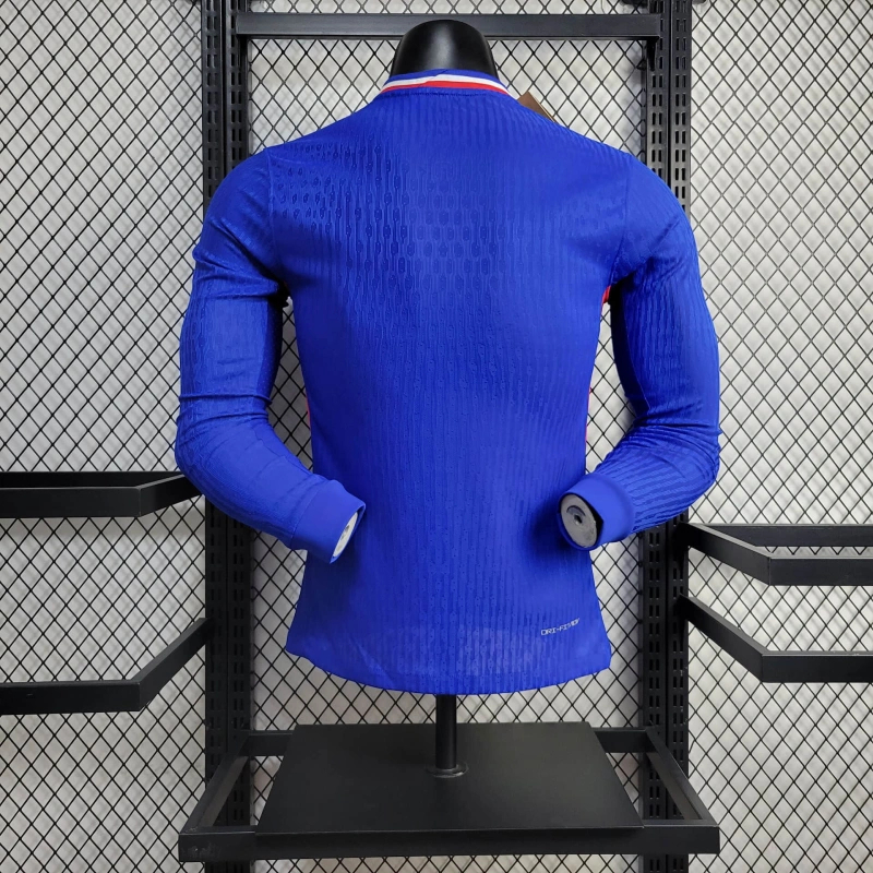 France 2024 Home Long Sleeve Jersey - Player Version - SOCCERDEALSHOP