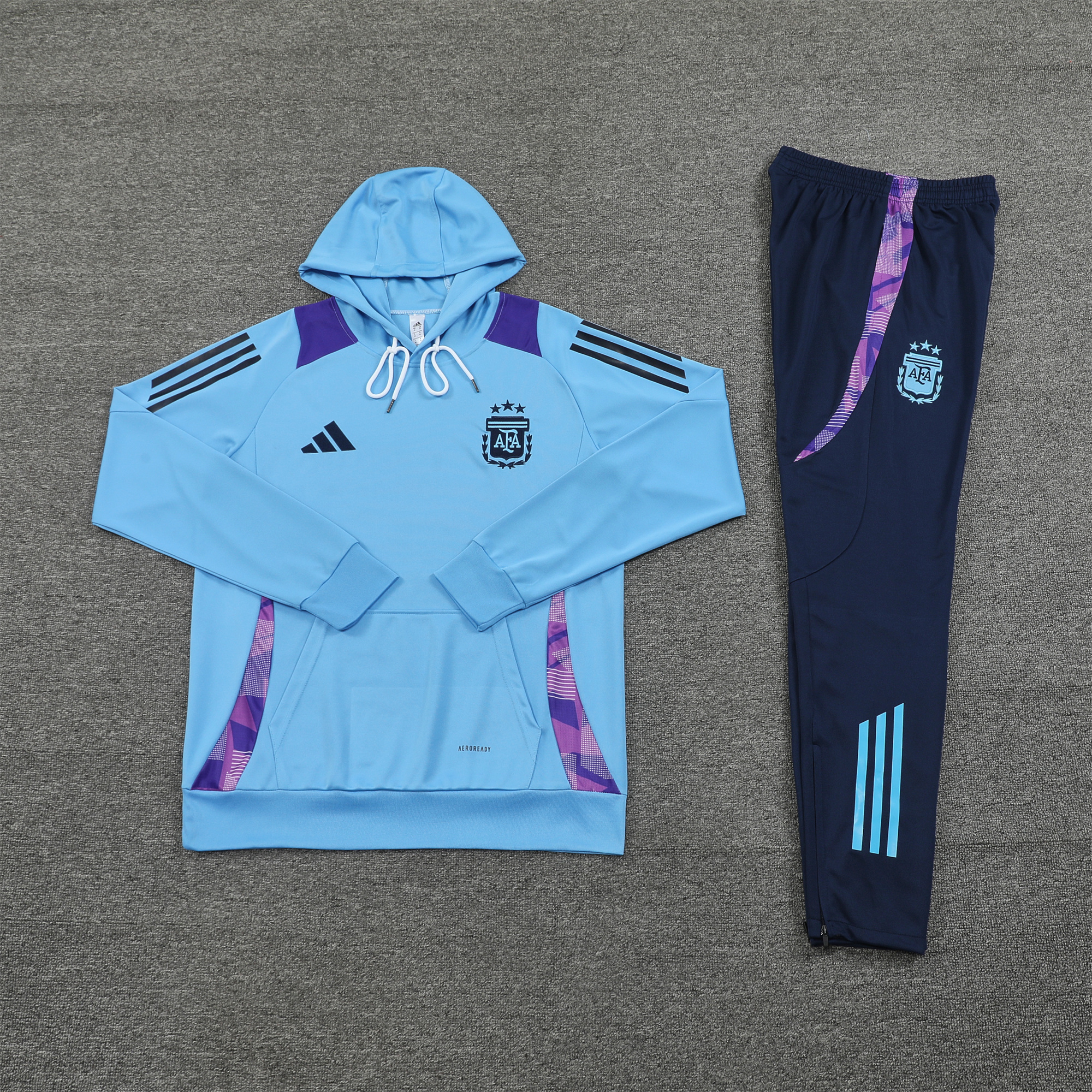 Argentina 24-25 Long Sleeve Training Set - Blue Top and Deep Blue Pants - SOCCERDEALSHOP