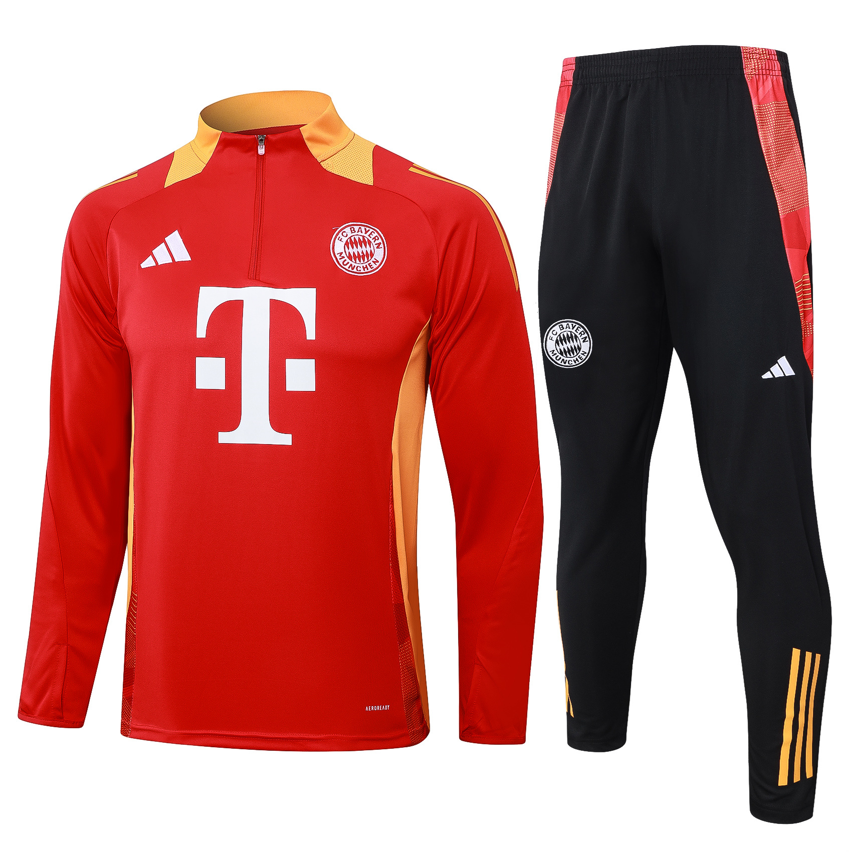 Bayern Munich 24-25 Long Sleeve Training Set with Big Logo - Red - SOCCERDEALSHOP