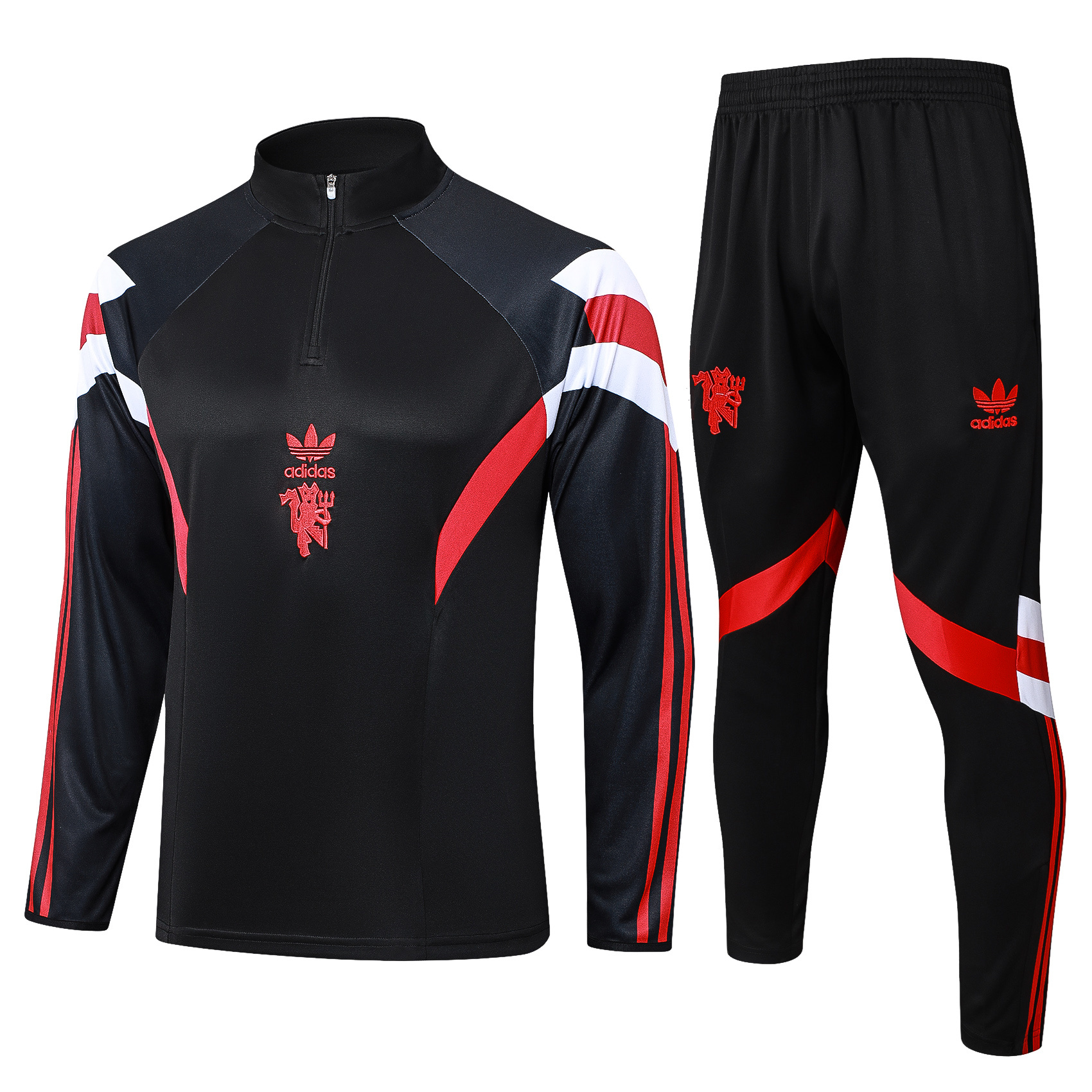 Manchester United 24-25 Originals LFSTLR Long Sleeve Training Set - Black - SOCCERDEALSHOP