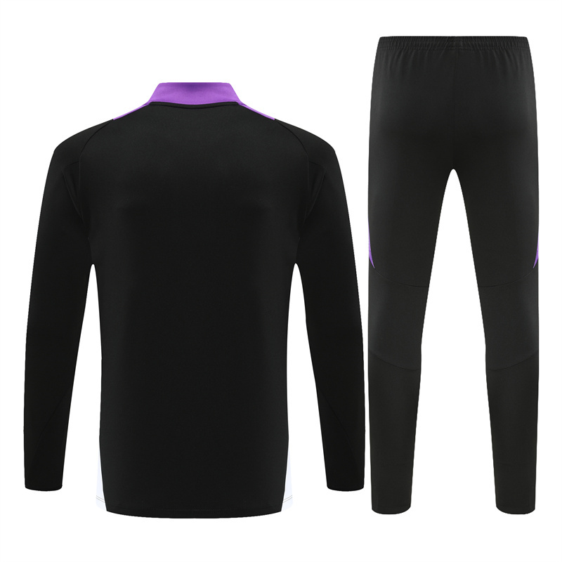 Real Madrid 24-25 Long Sleeve Training Set - Black and Purple - SOCCERDEALSHOP