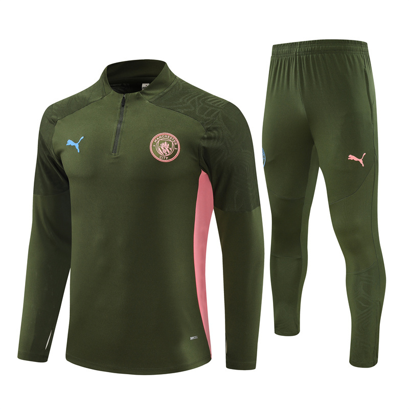 Manchester City 24-25 Long Sleeve Training Set - Army Green - SOCCERDEALSHOP