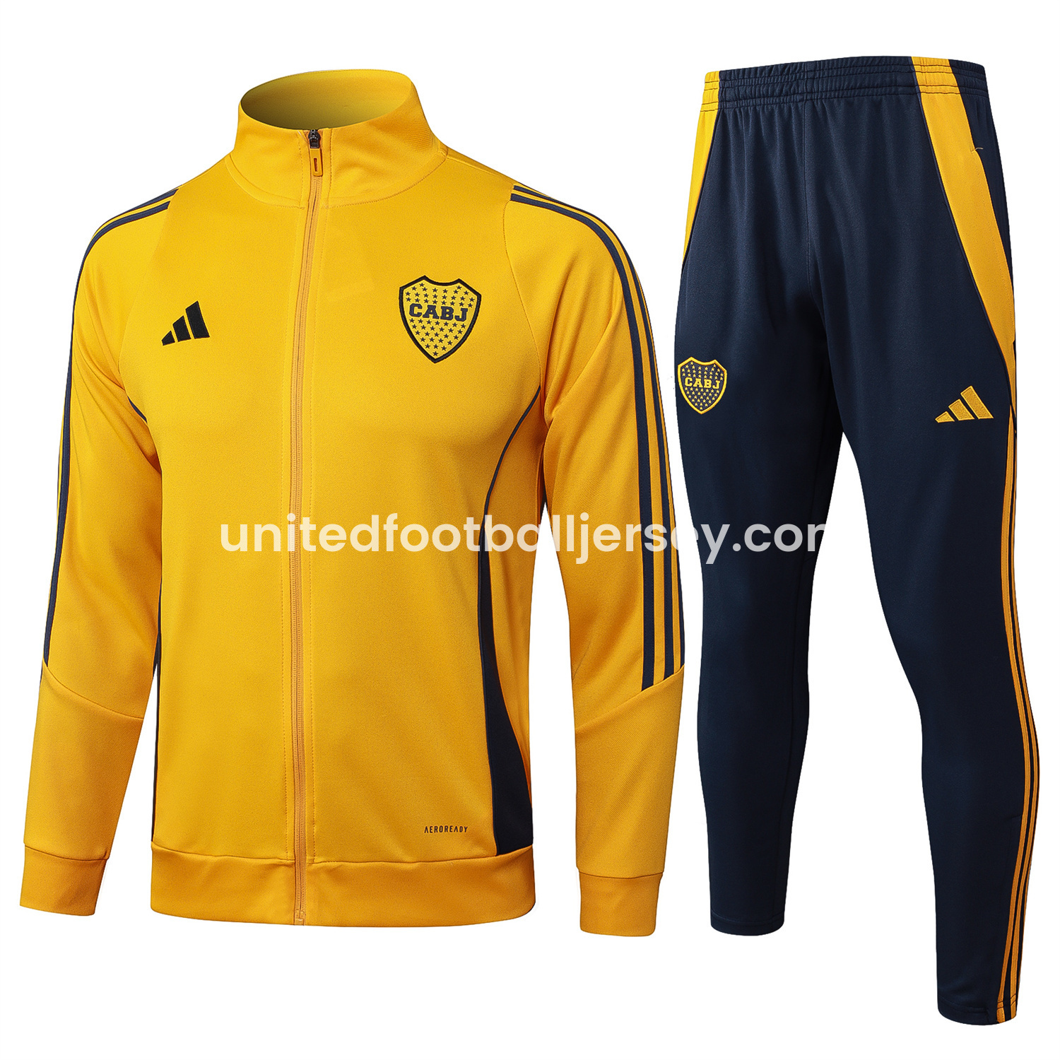 Boca Juniors 24-25 Jacket Training Tracksuit - Yellow Top and Pants - SOCCERDEALSHOP