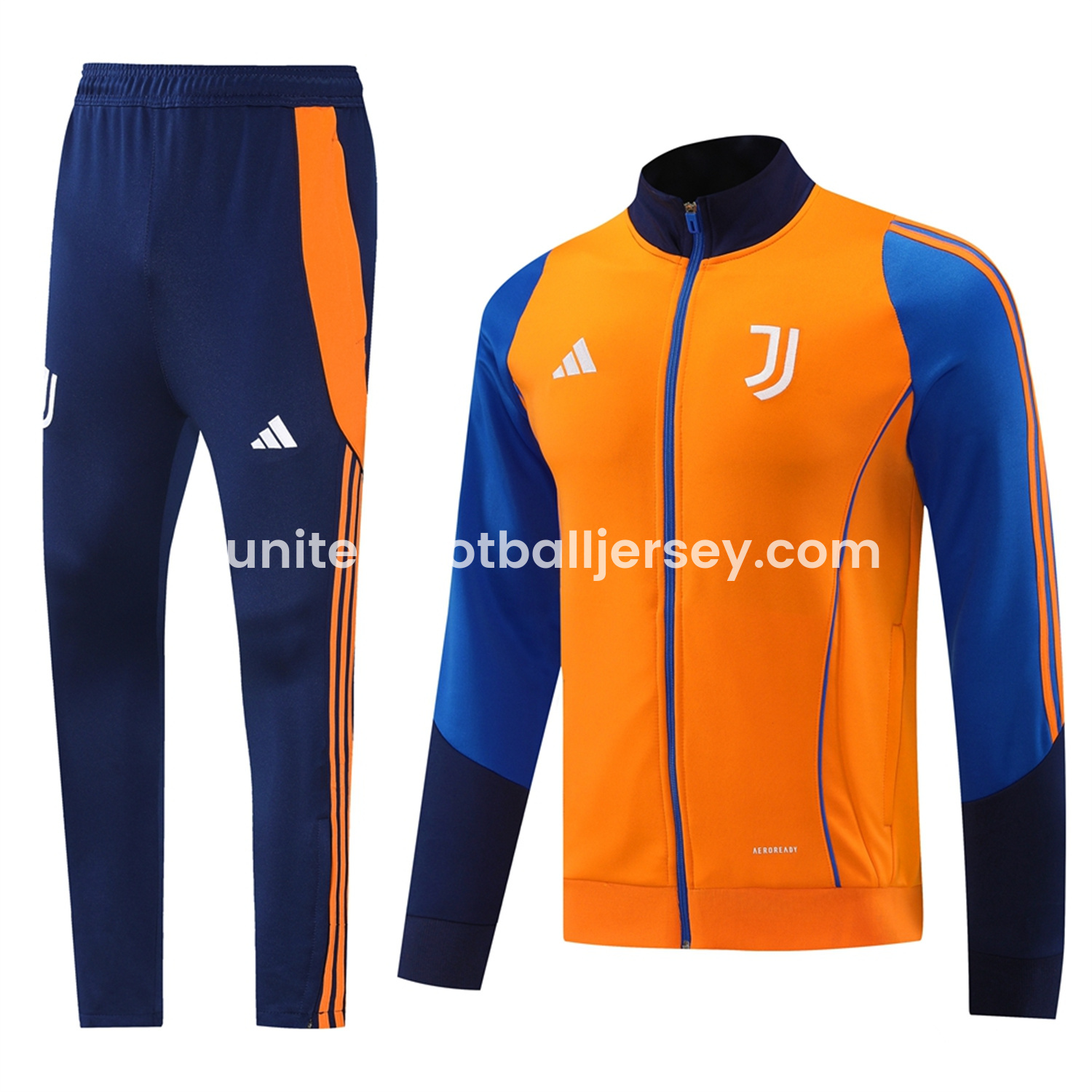 Juventus 24-25 Jacket Training Tracksuit - Orange Jackets & Blue Pants - SOCCERDEALSHOP