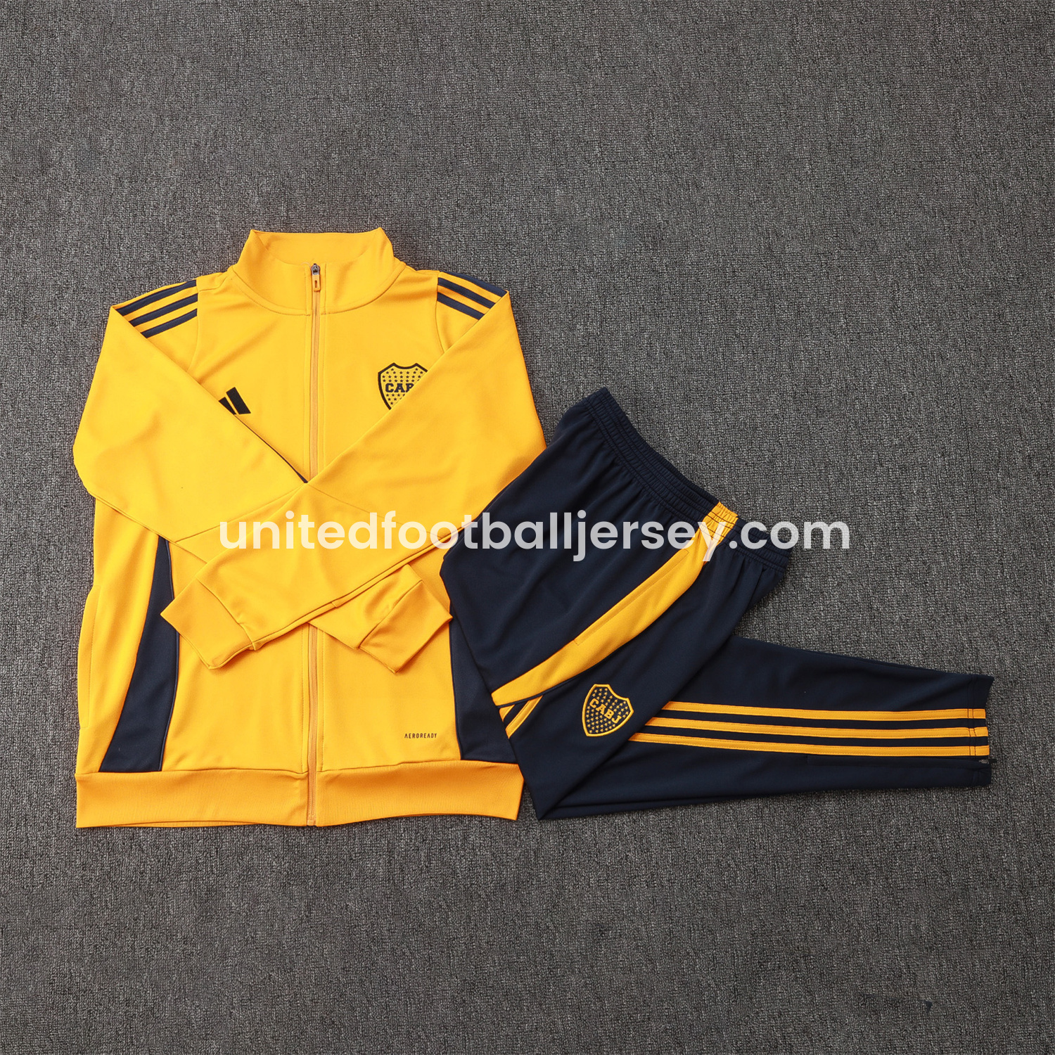 Boca Juniors 24-25 Jacket Training Tracksuit - Yellow Top and Pants - SOCCERDEALSHOP