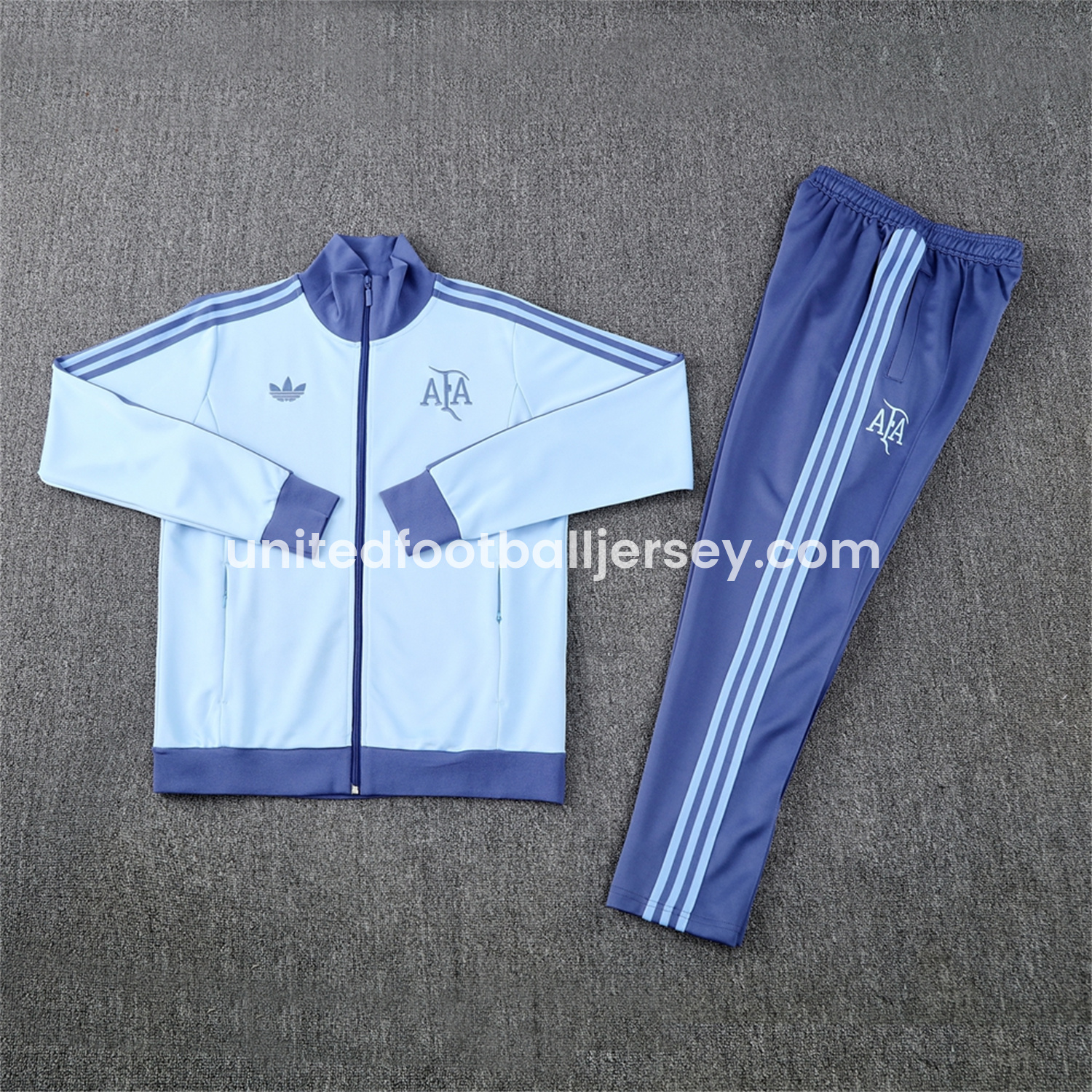 Argentina 24-25 Throwback Jacket Training Tracksuit - Light Blue Jackets & Blue Pants - SOCCERDEALSHOP
