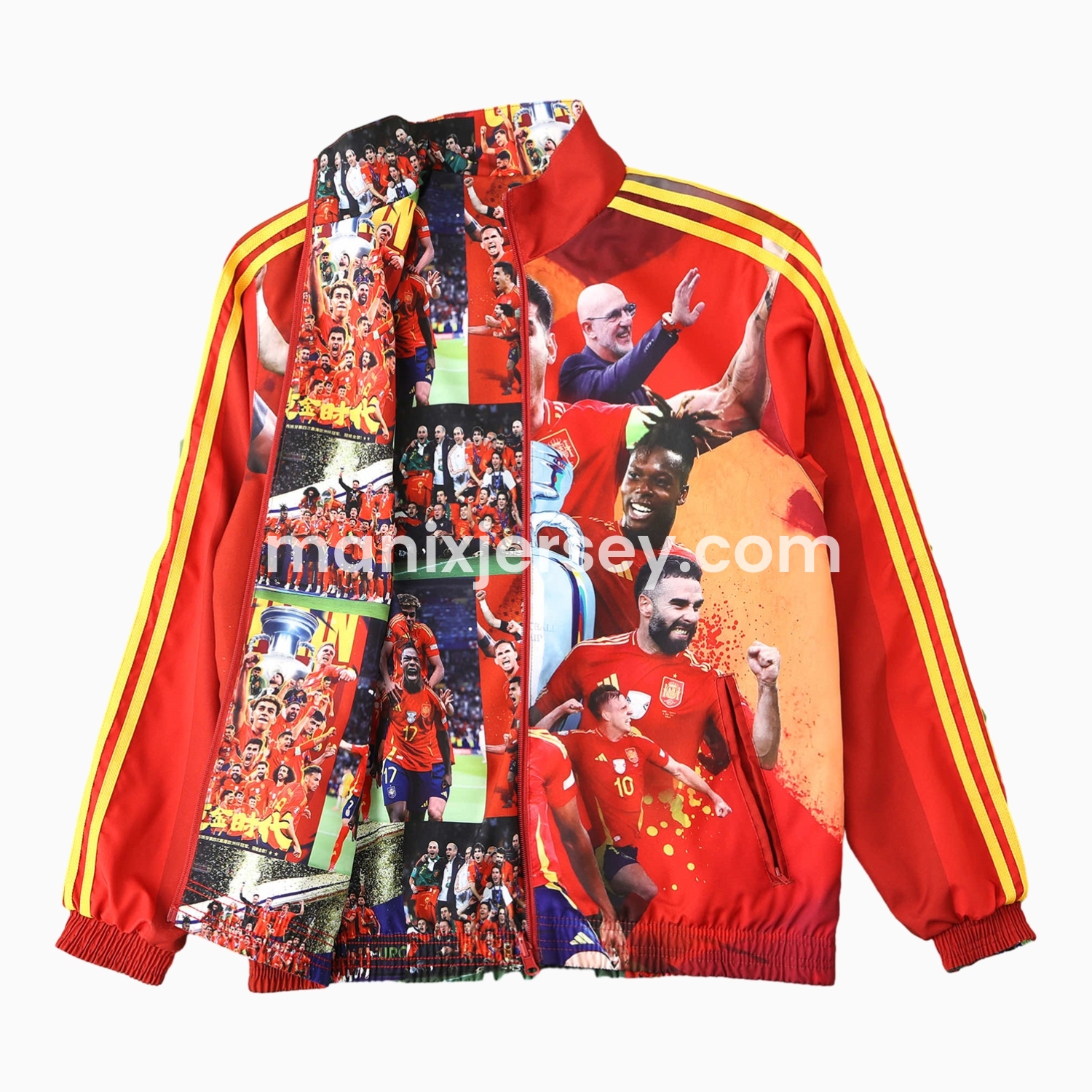 Spain 24-25 Red Double Sided Reversible Windbreaker - 2024 EURO Championship - SOCCERDEALSHOP