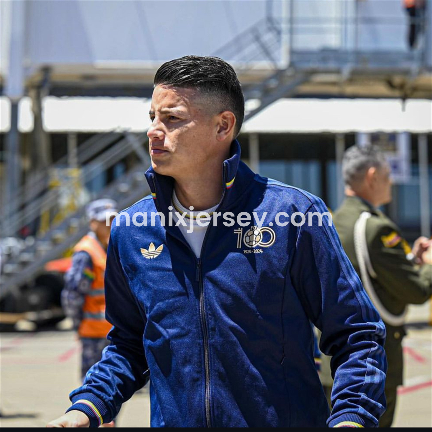 Colombia 2024 100th Anniversary Jacket Training Tracksuit - Deep Blue - SOCCERDEALSHOP