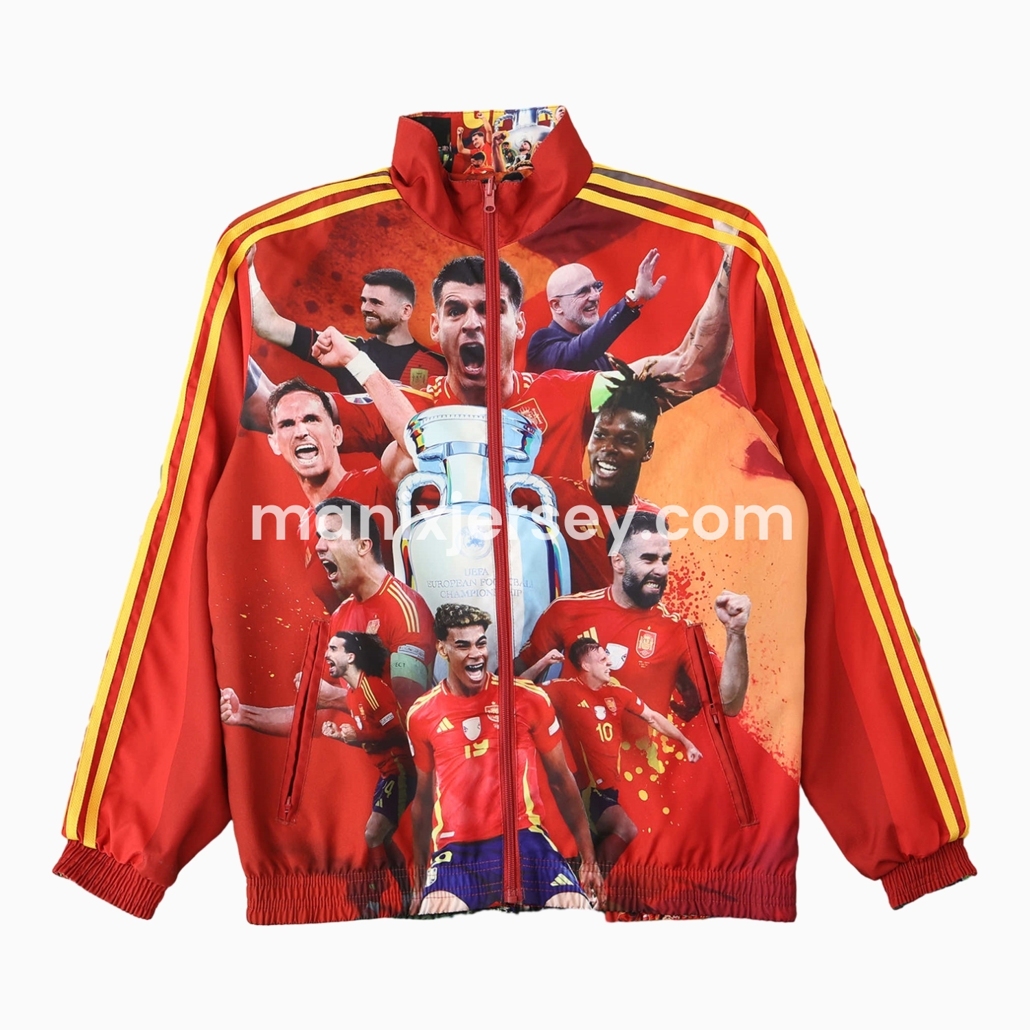 Spain 24-25 Red Double Sided Reversible Windbreaker - 2024 EURO Championship - SOCCERDEALSHOP