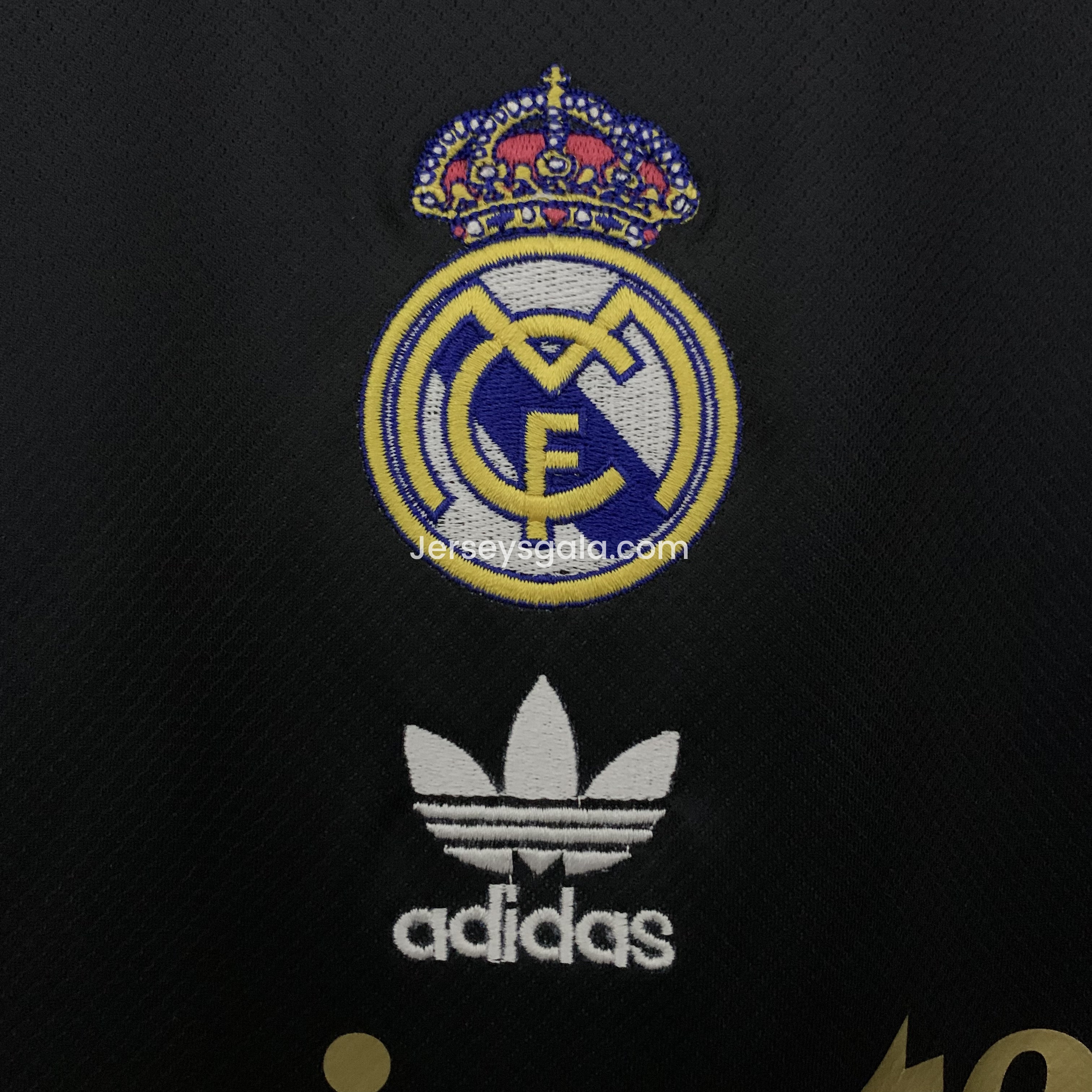 Real Madrid 25-26 Black Gold White Three Bars Jersey - Fans Version - SOCCERDEALSHOP