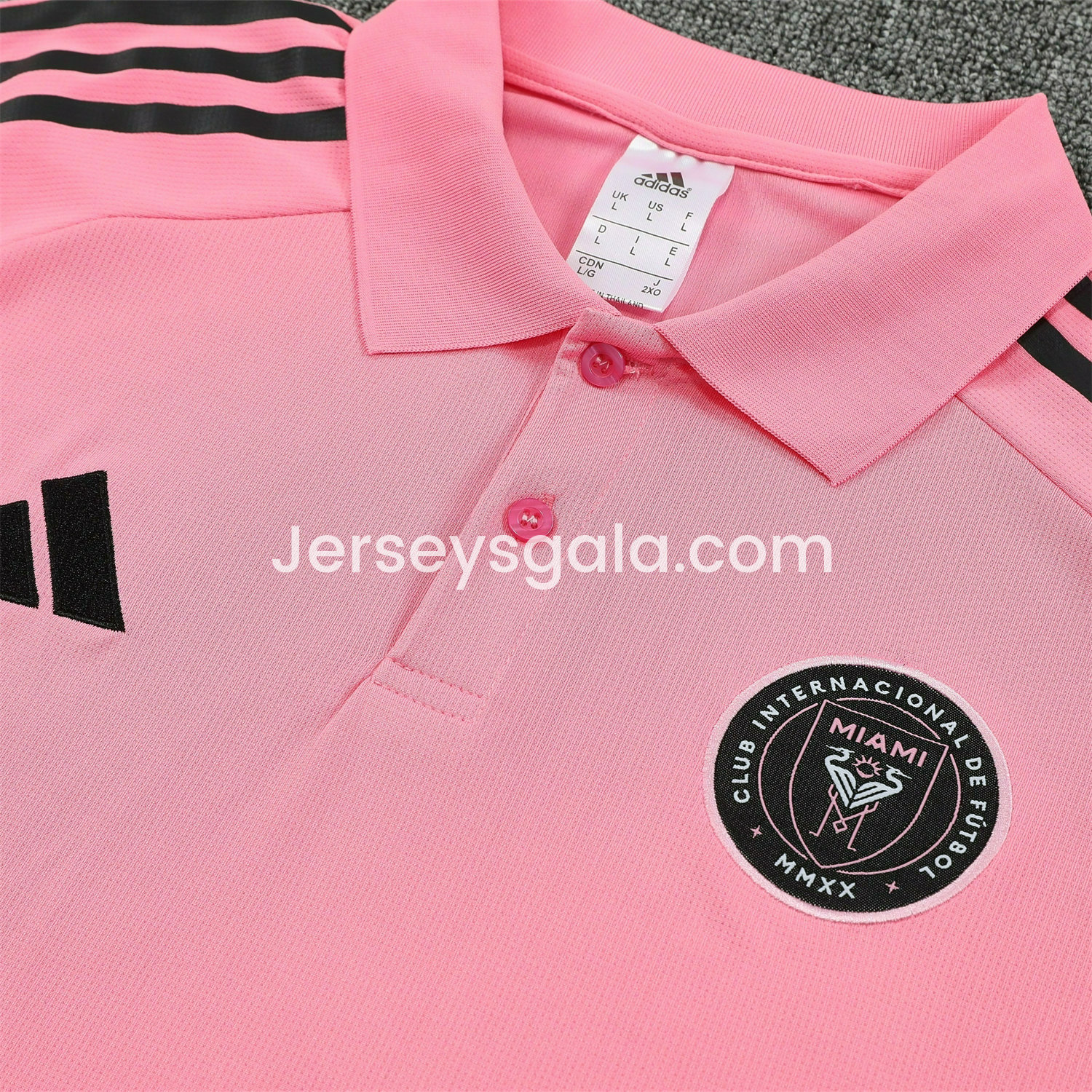INT M.A.M 25-26 POLO Short-Sleeve Training Set - Pink Top and Black Pants - SOCCERDEALSHOP