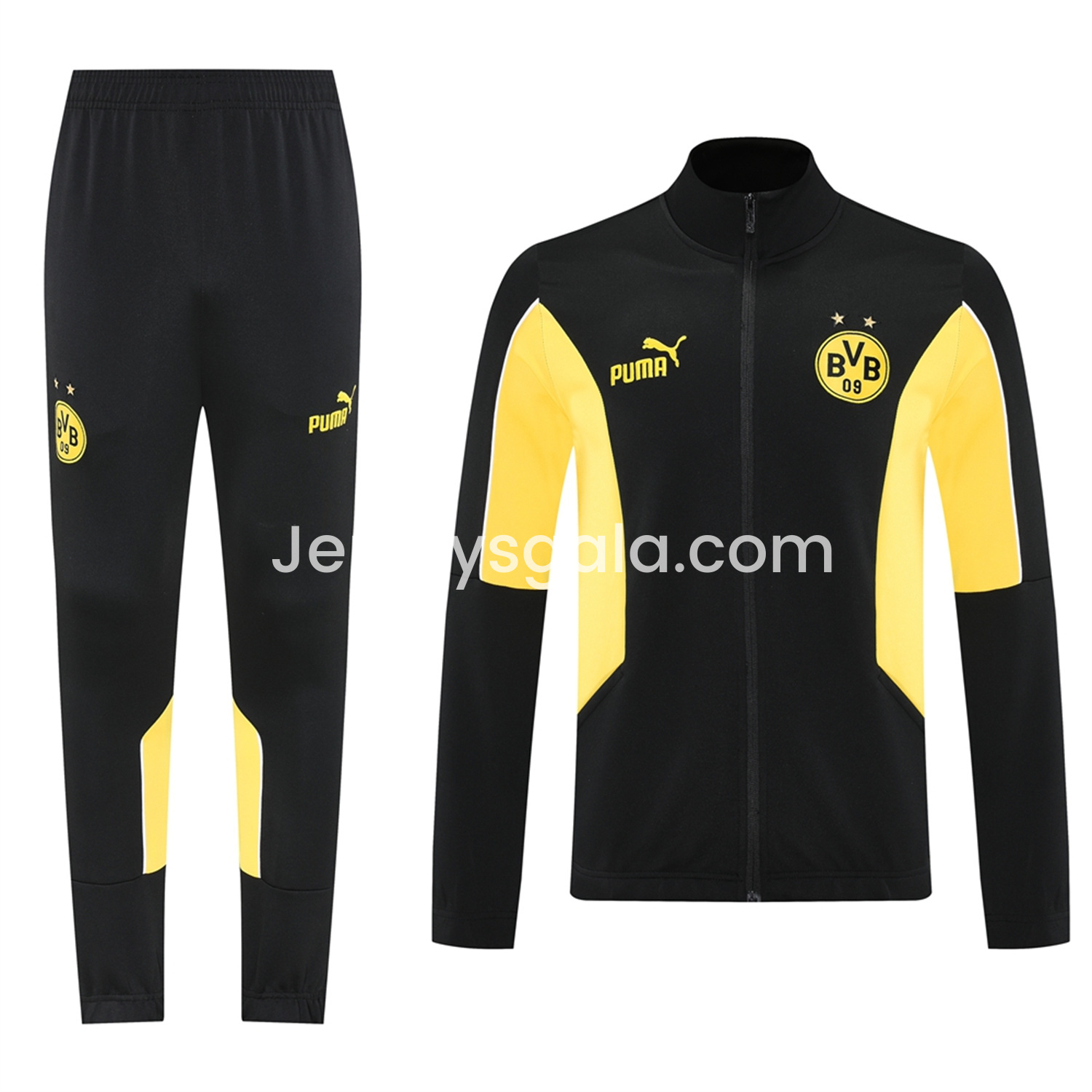 Dortmund 25-26 Jacket Training Tracksuit - Black top & Black Pants - SOCCERDEALSHOP