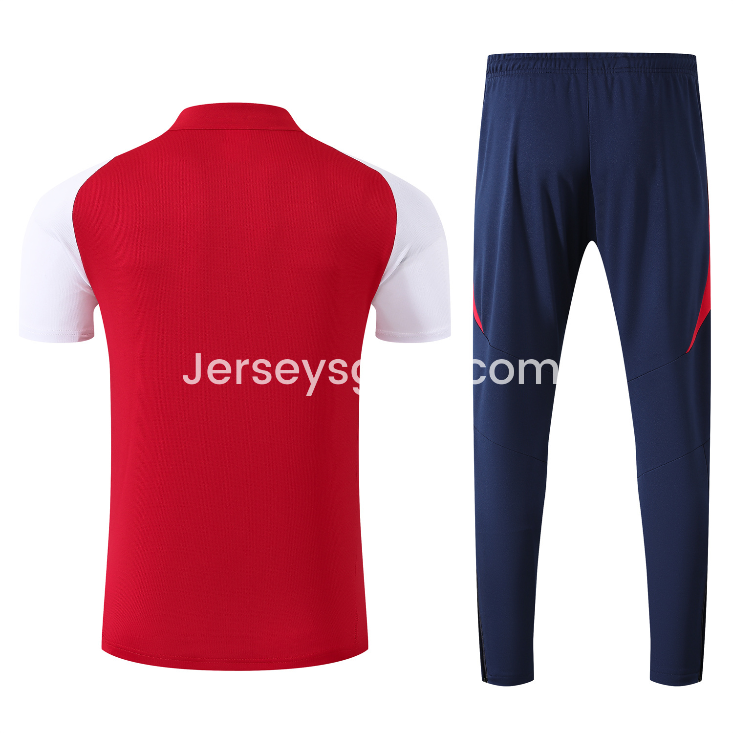 Arsenal 25-26 POLO Short-Sleeve Training Set - Red Top and Deep Blue Pants - SOCCERDEALSHOP