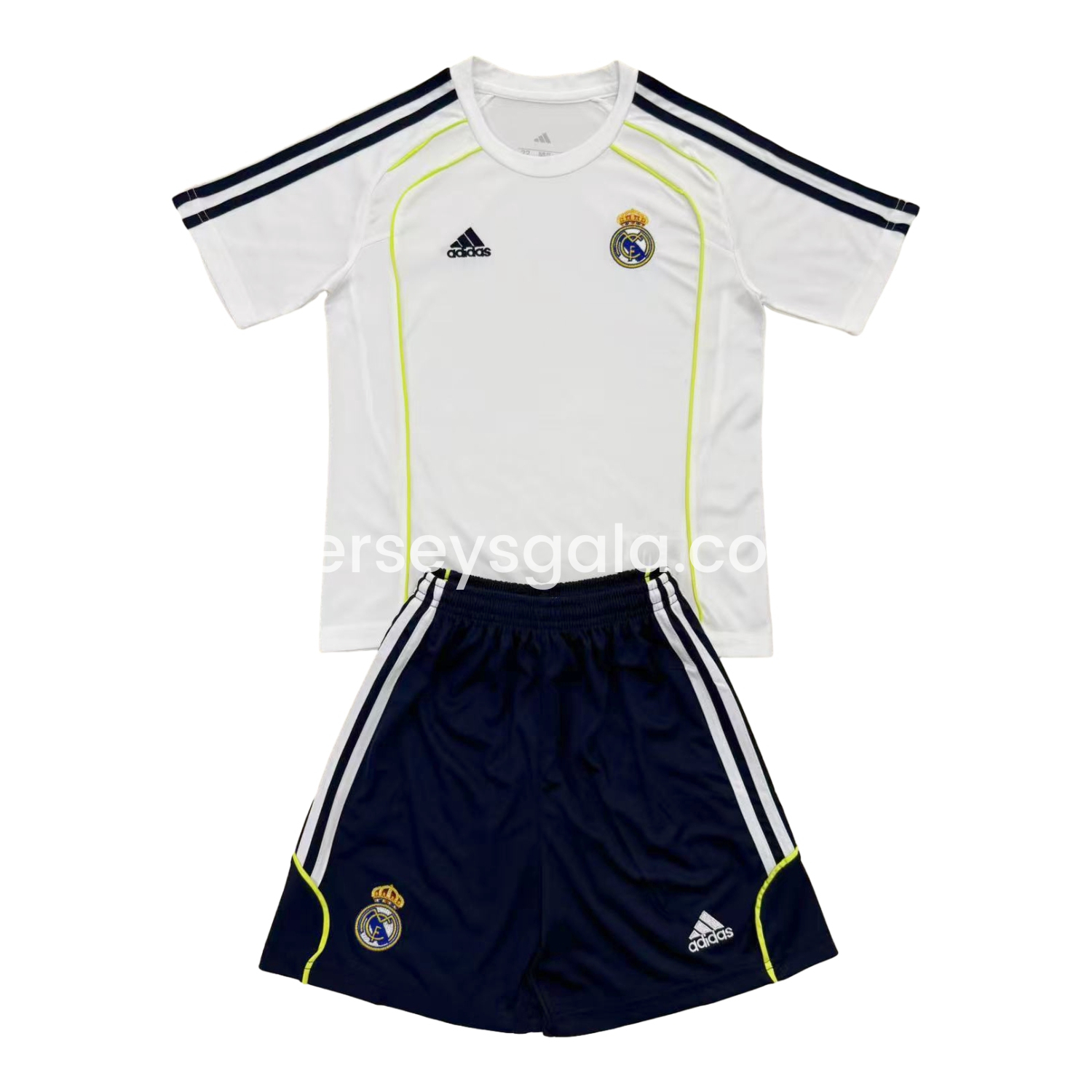 Real Madrid 25-26 T90 Throwback White Training Men's Adult Jersey Set - Fans Version - SOCCERDEALSHOP