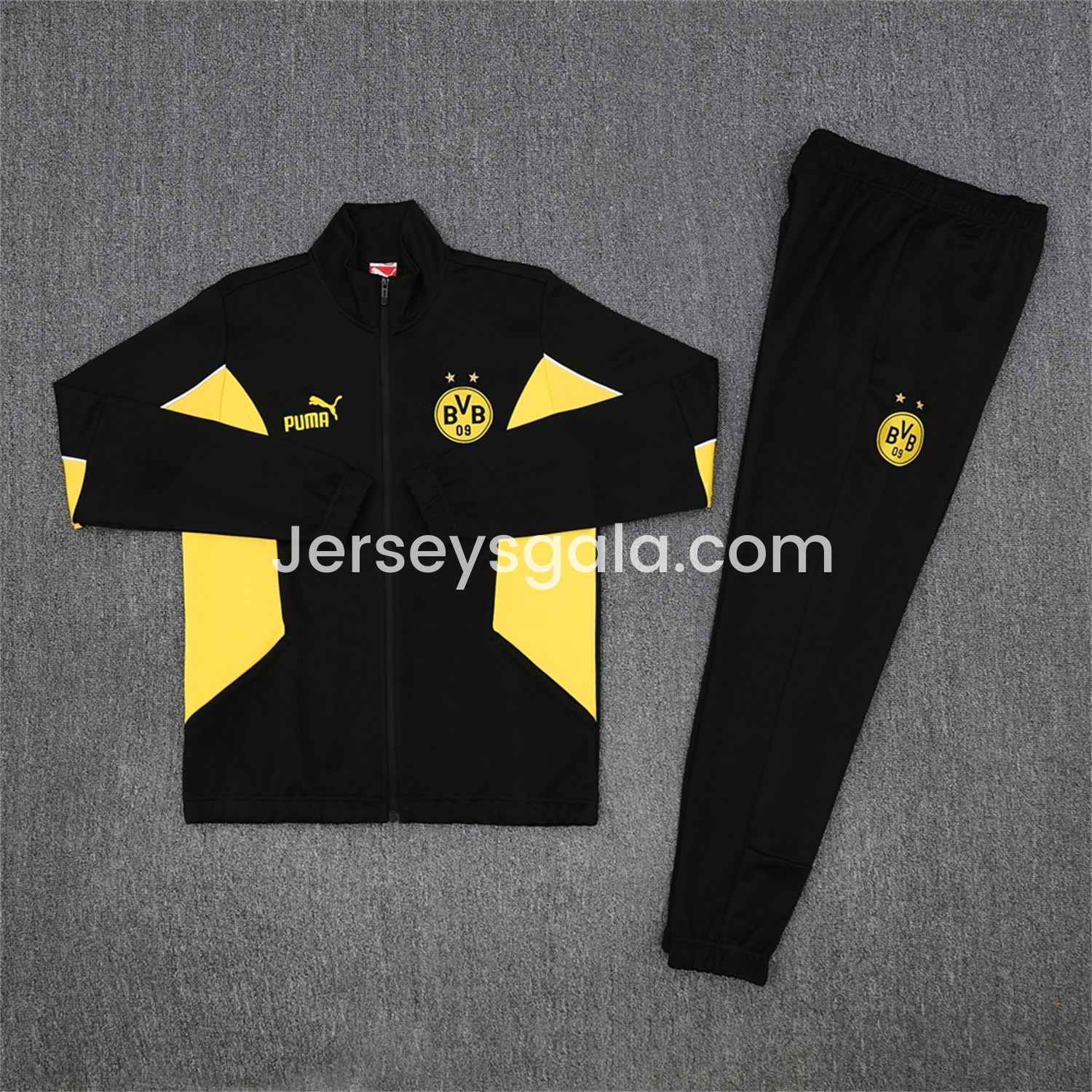 Dortmund 25-26 Jacket Training Tracksuit - Black top & Black Pants - SOCCERDEALSHOP