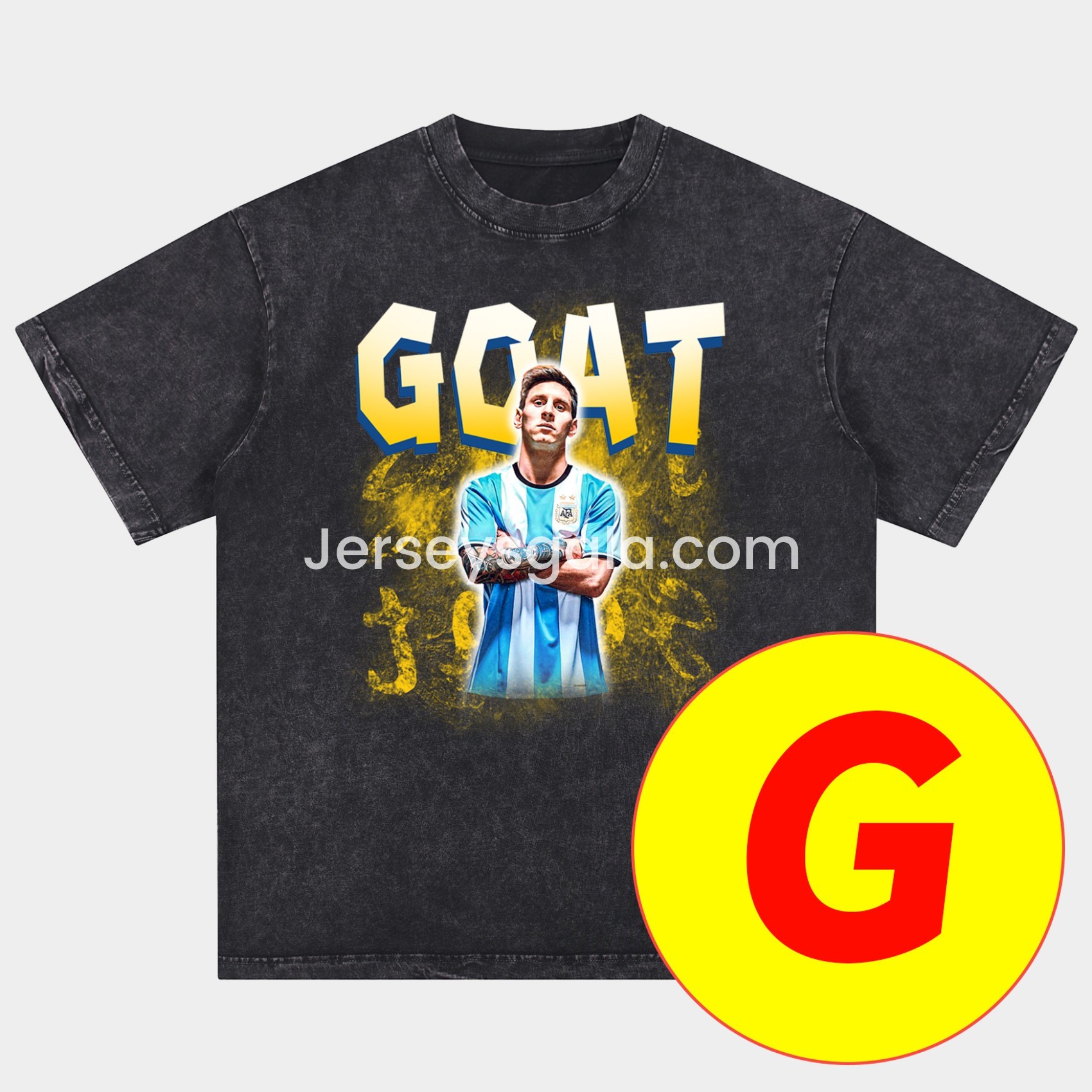 Messi GOAT Argentina B.A.R.S.A INT M.A.M Oversized Washed T-Shirt - SOCCERDEALSHOP