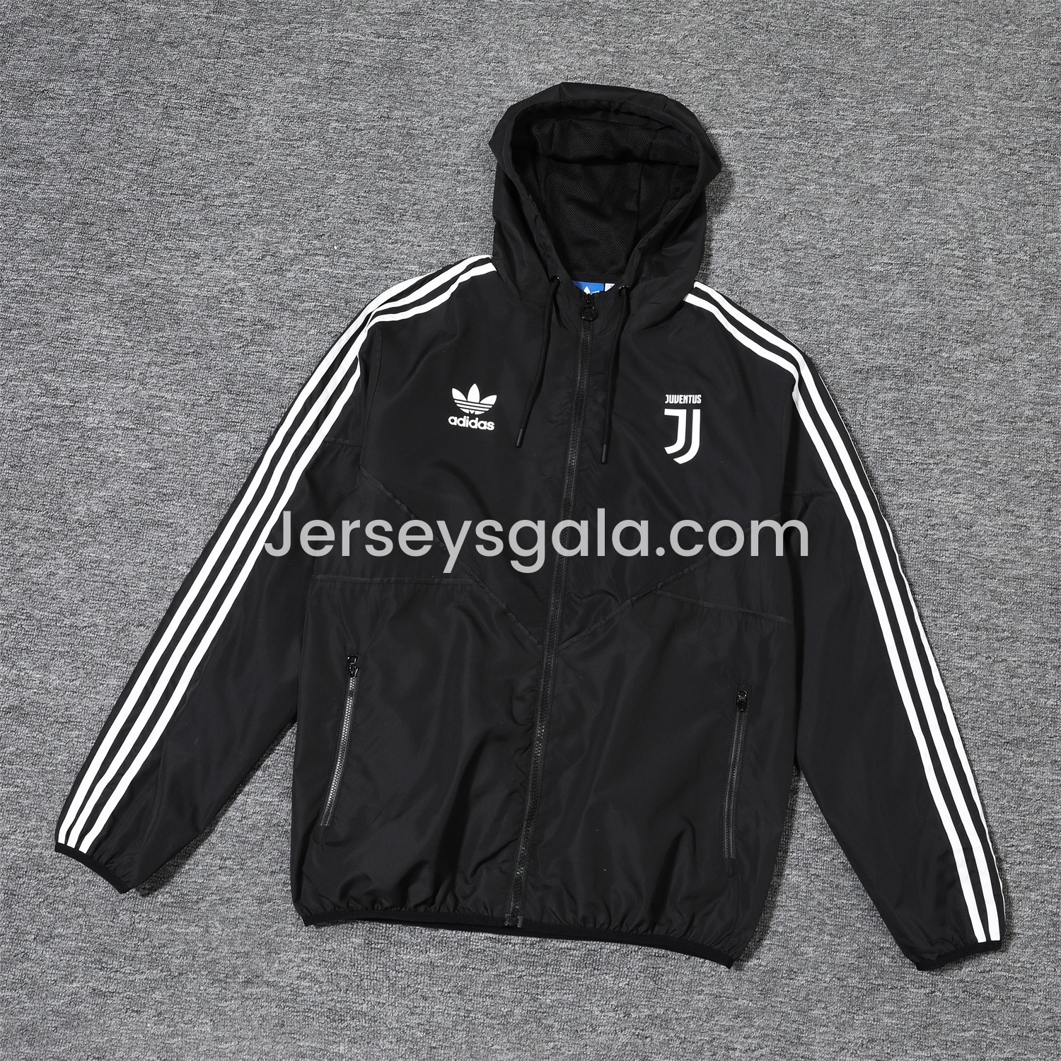 Juventus 25-26 Terrace Icon Windbreaker Jacket - Black - SOCCERDEALSHOP