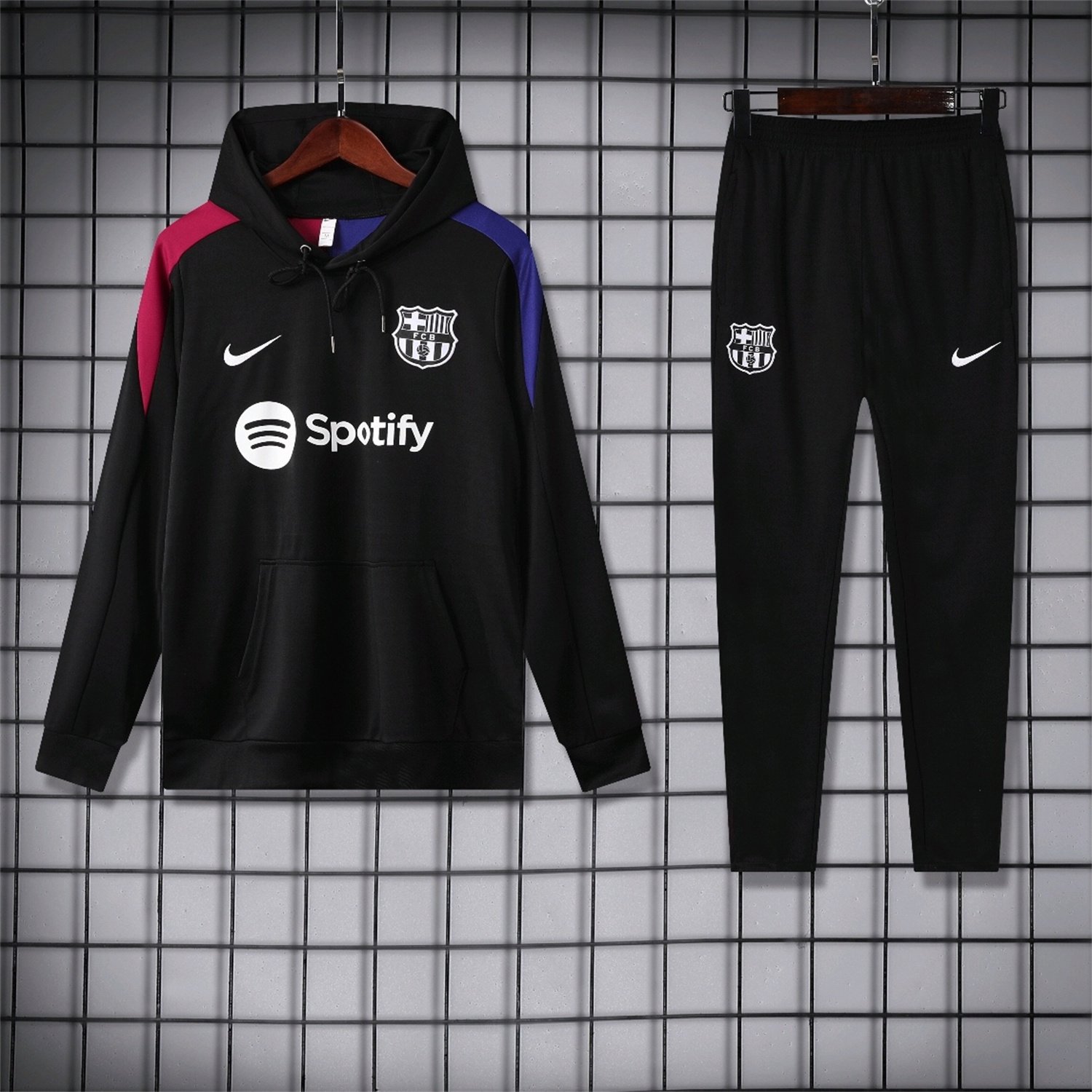 B.A.R.S.A 24-25 Training Hoodie Set - Black Hoodie and Black Pants - SOCCERDEALSHOP