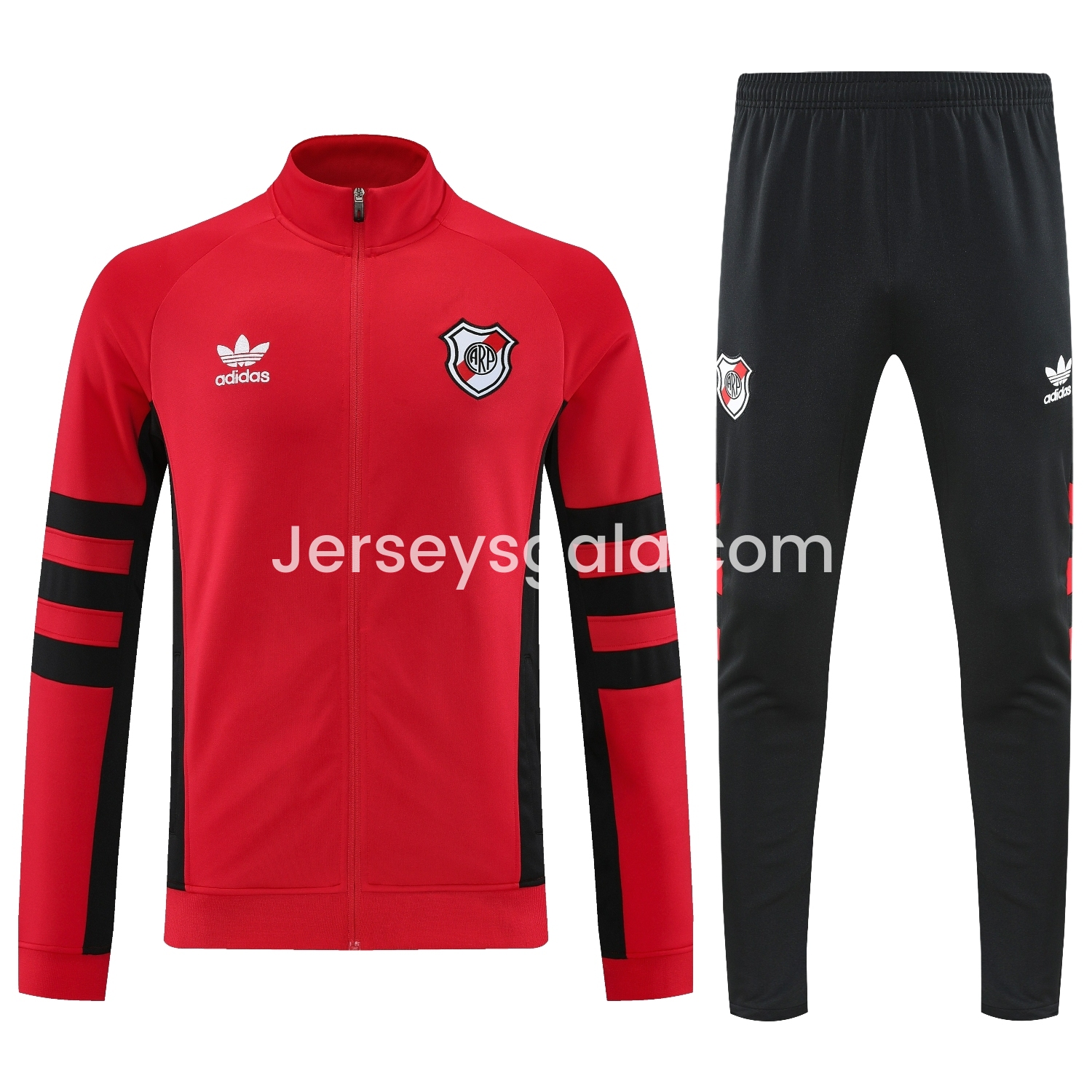 River Plate 25-26 Terrace Jacket Training Tracksuit - Red Jackets & Black Pants - SOCCERDEALSHOP