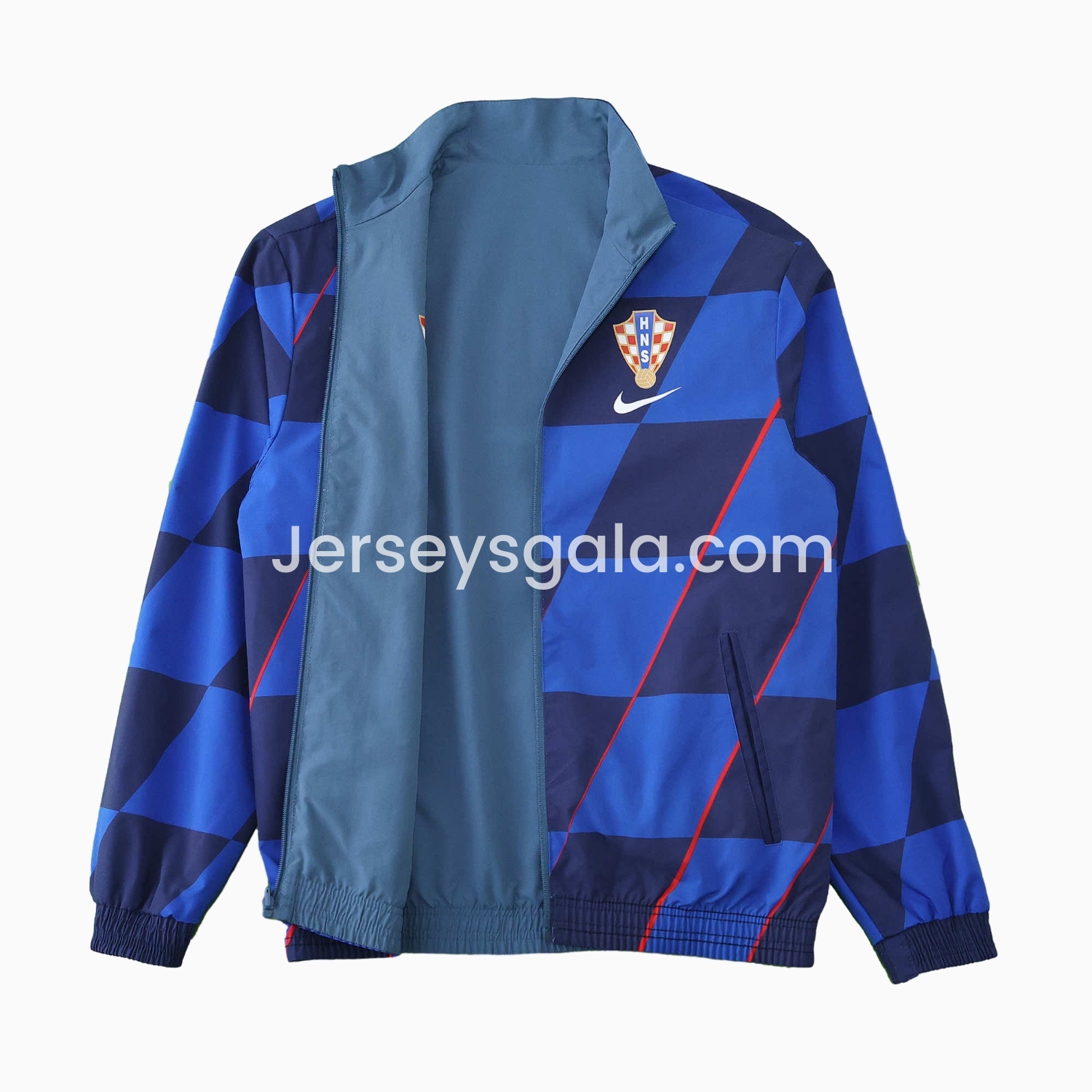 Croatia 24-25 Away Style Double Sided Reversible Windbreaker - Blue - SOCCERDEALSHOP