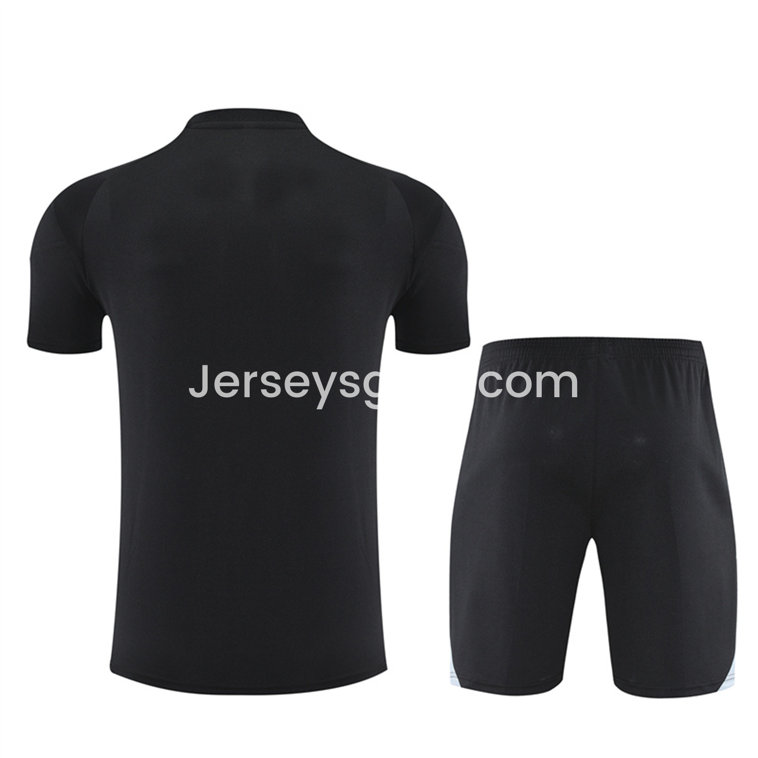 INT M.A.M 25-26 Short-Sleeve Training Set - Black Top and Shorts - SOCCERDEALSHOP