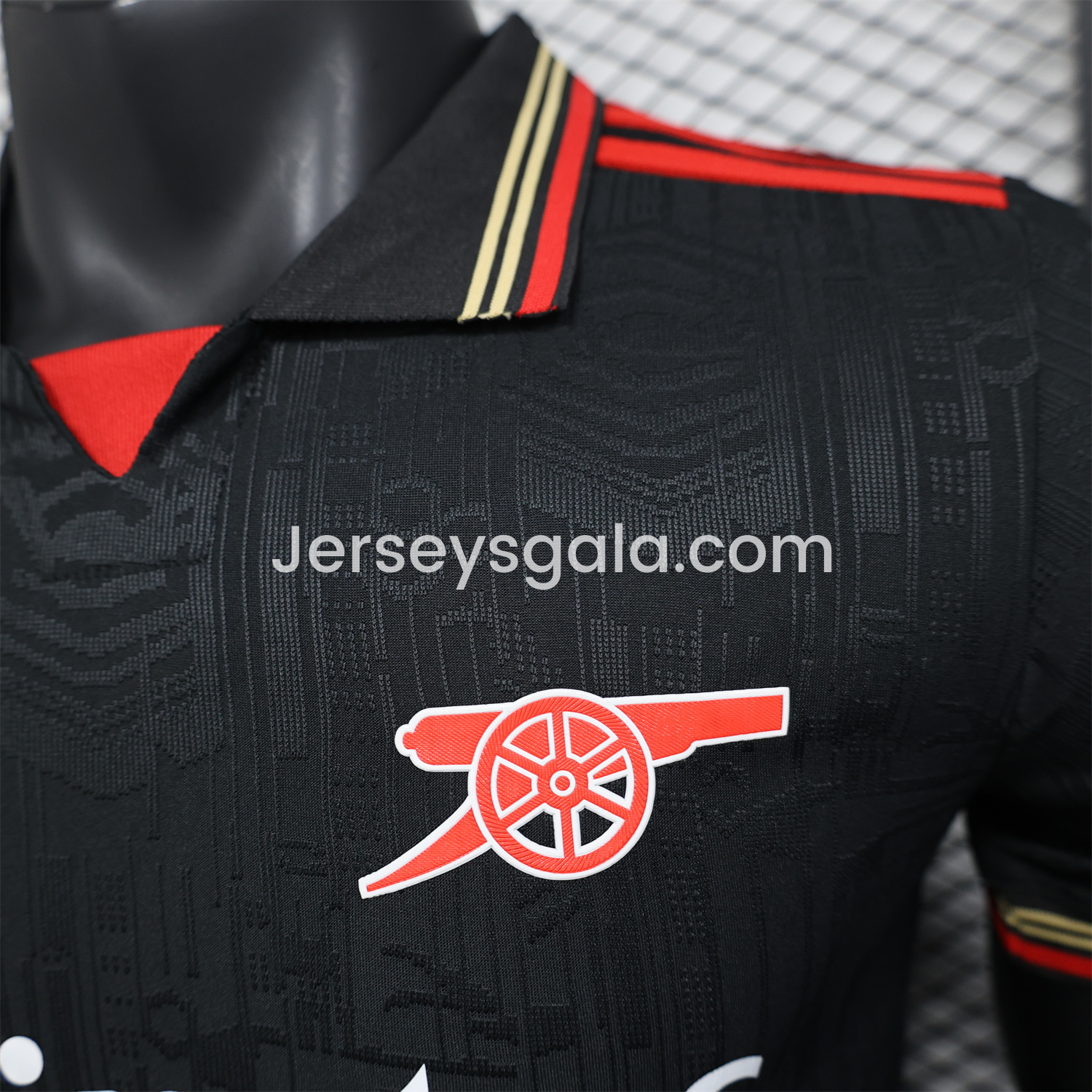 Arsenal 25-26 Black POLO Throwback Trefoil Jersey - Player Version - SOCCERDEALSHOP