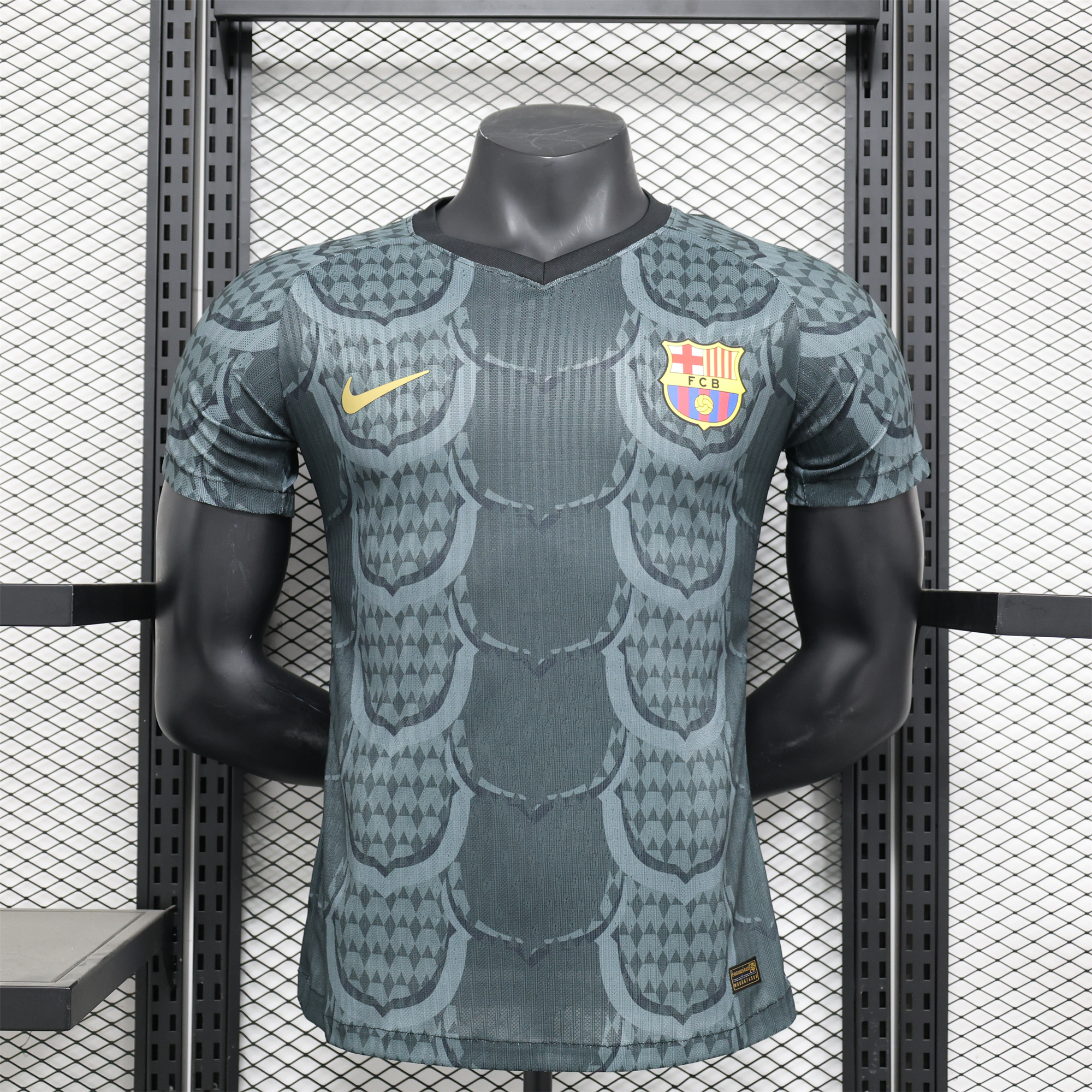B.A.R.S.A 24-25 Gray Scales Texture Special Edition Jersey - Player Version - SOCCERDEALSHOP