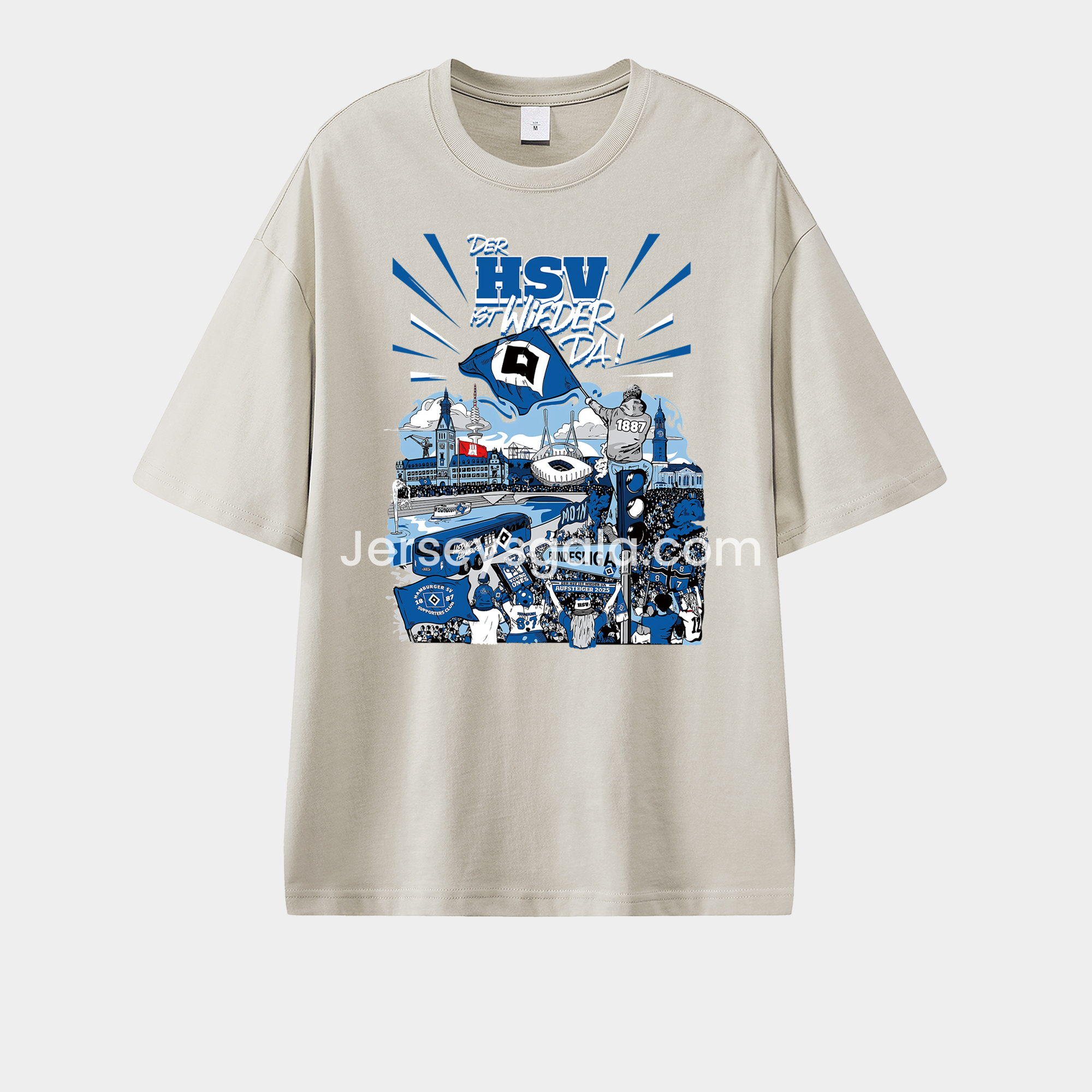 Hamburger SV DER HSV IST WIEDER DA 2024-25 2. Bundesliga Champion Unisex Pure Cotton T-shirt - SOCCERDEALSHOP