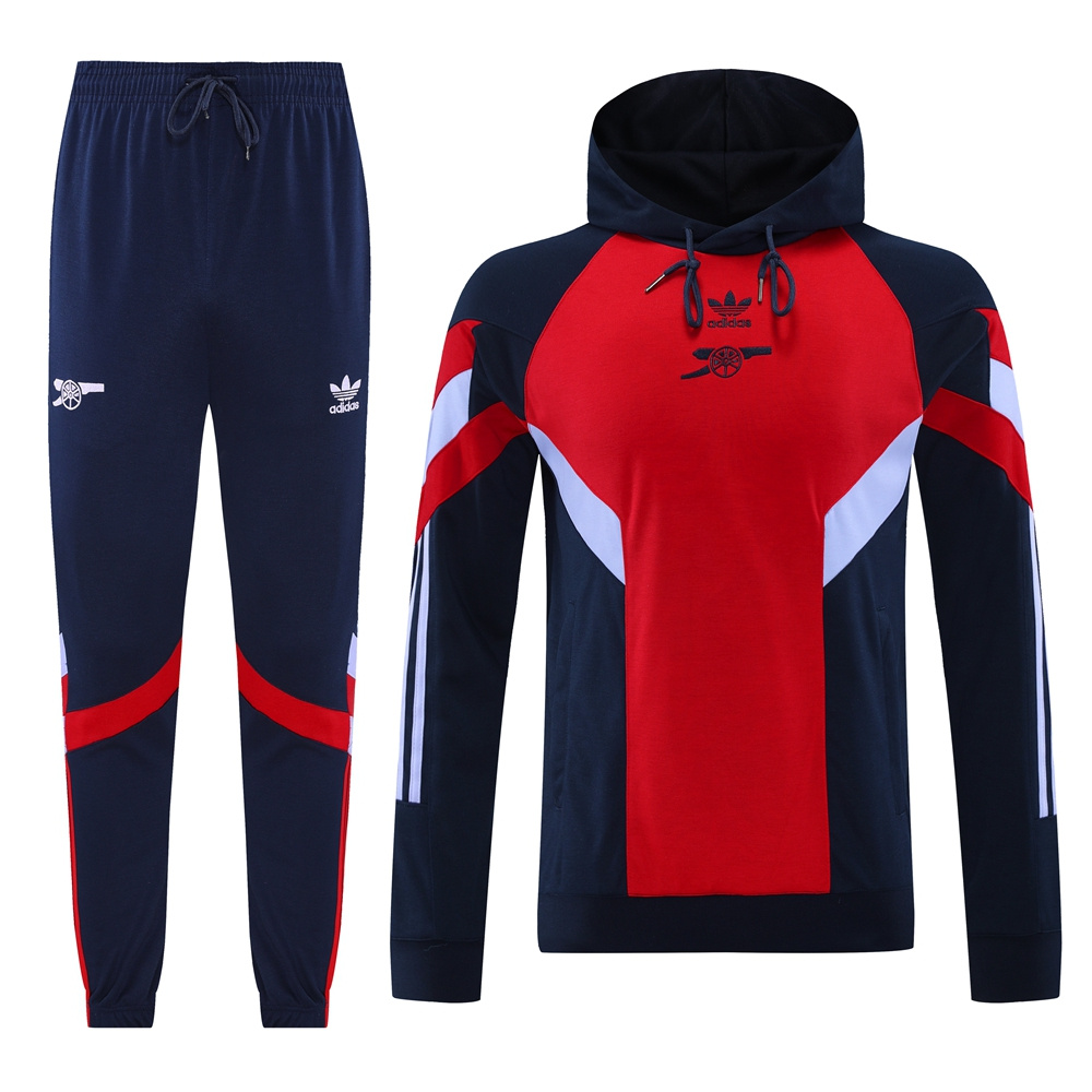 Arsenal 24-25 Originals LFSTLR Training Hoodie Set - Red Hoodie and Deep Blue Pants - SOCCERDEALSHOP