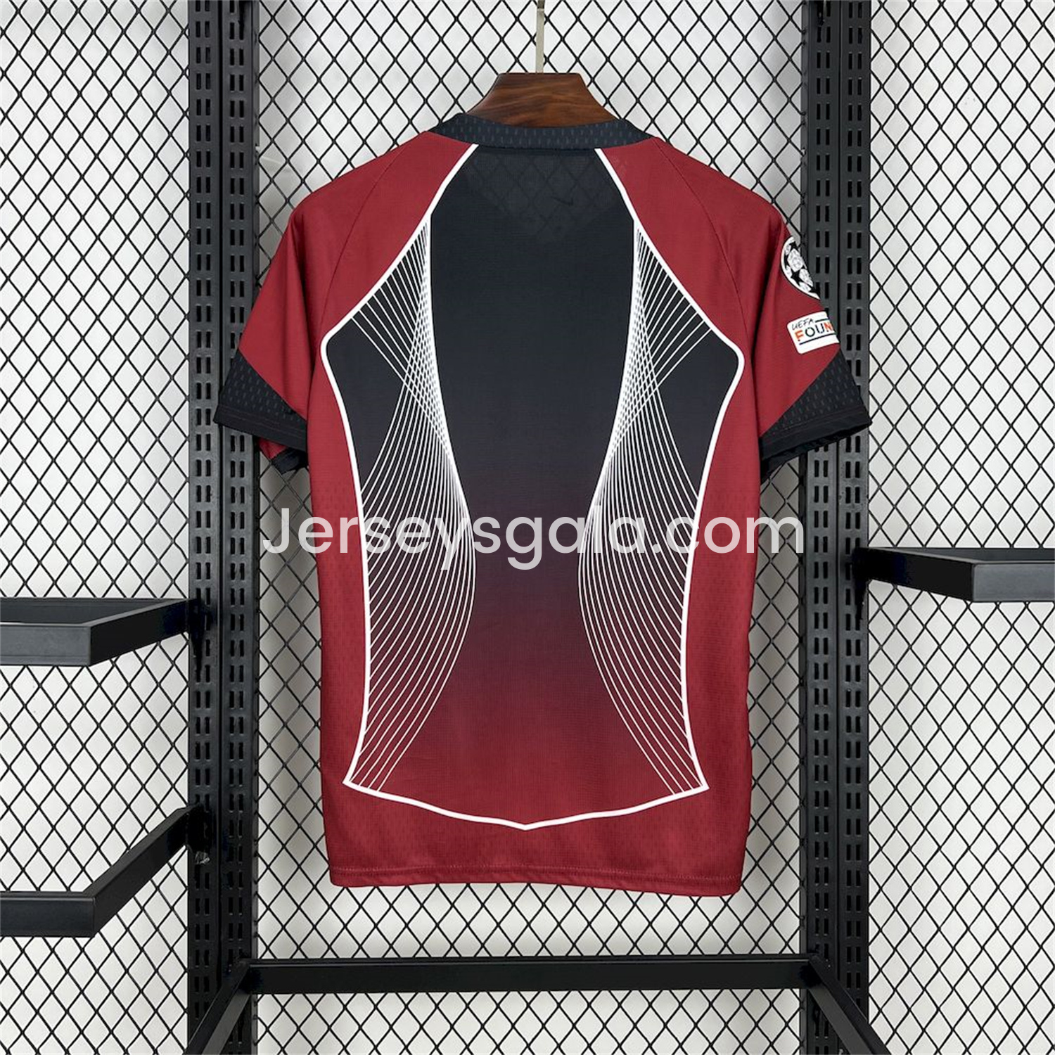 B.A.R.S.A 25-26 T90 Red Black Gradient and White Lines Special Jersey - Fans Version - SOCCERDEALSHOP