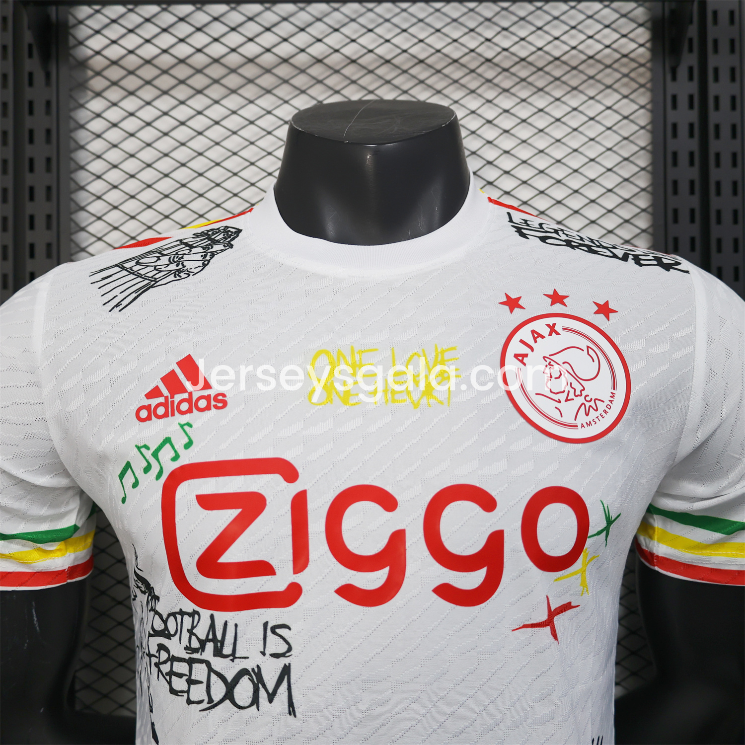 Ajax x B-O-B Marly 2025-26 40th White Special Edition Jersey - Player Version - SOCCERDEALSHOP