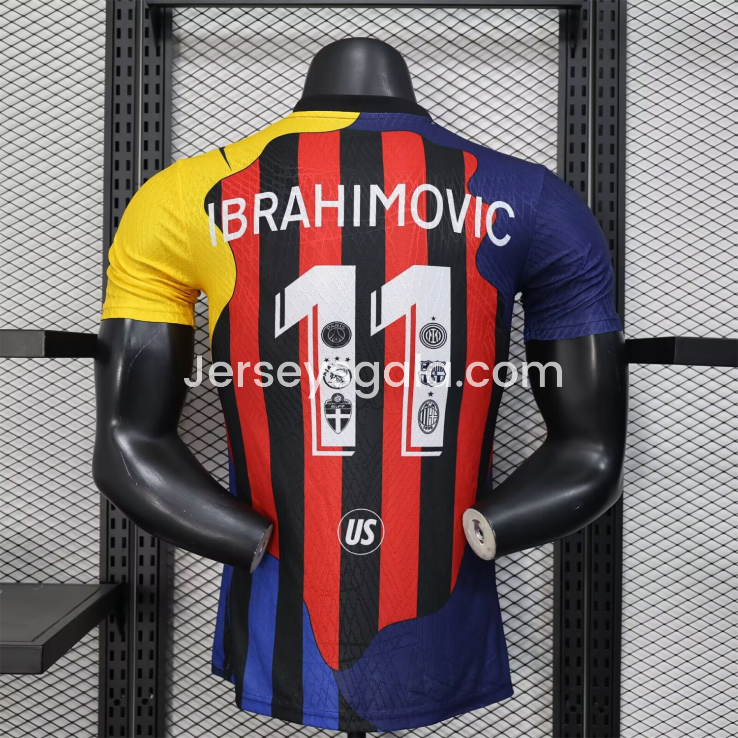 Zlatan Ibrahimović Career Commemorative Jersey - Player Version - AC Milan Inter Milan Barcelona Ajax Paris Saint-Germain PSG Sweden - SOCCERDEALSHOP