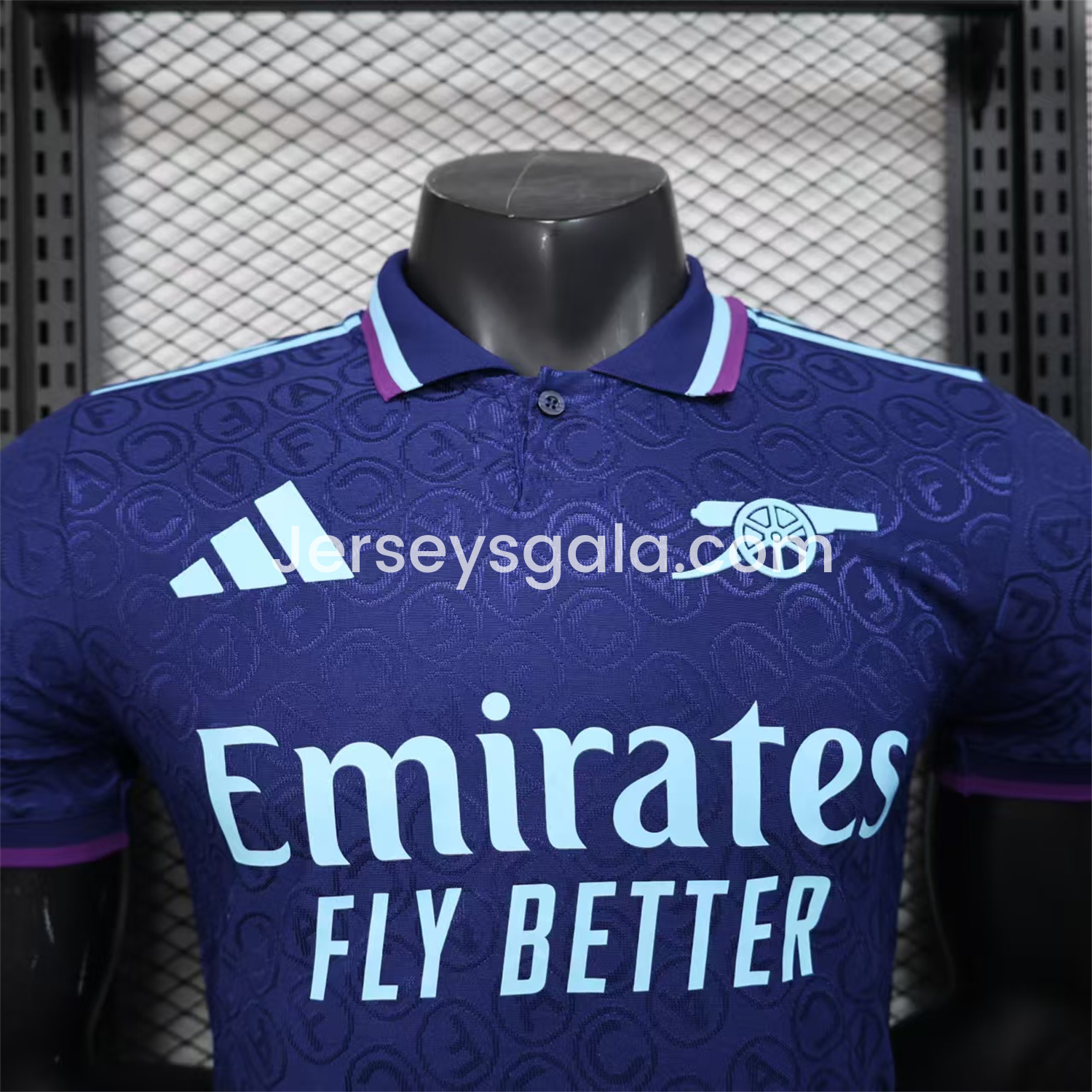 Arsenal 25-26 Deep Blue POLO Letter Pattern Special Jersey - Player Version - SOCCERDEALSHOP