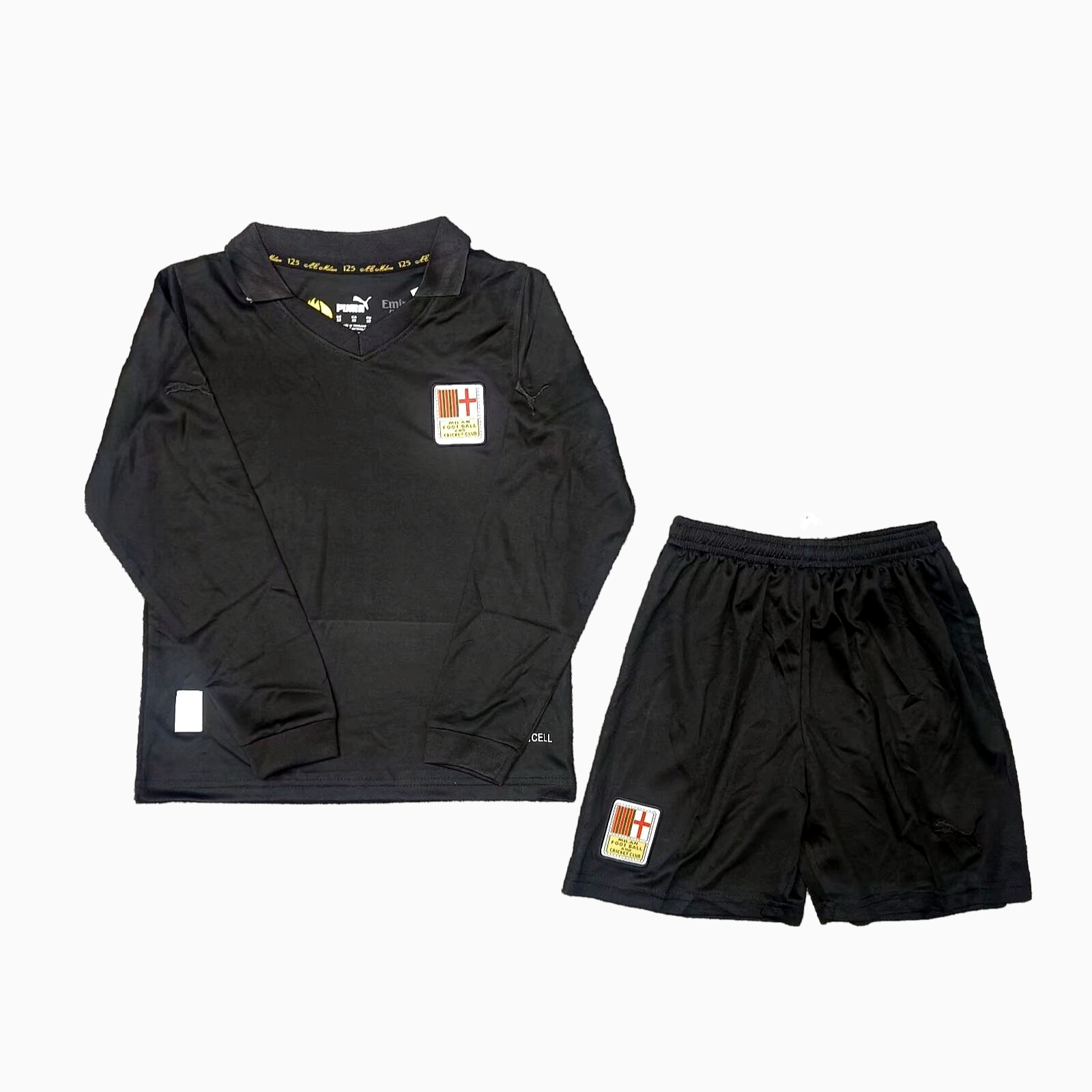 AC Milan 24-25 125th Anniversary Black GK Long Sleeves Kids Kit - SOCCERDEALSHOP