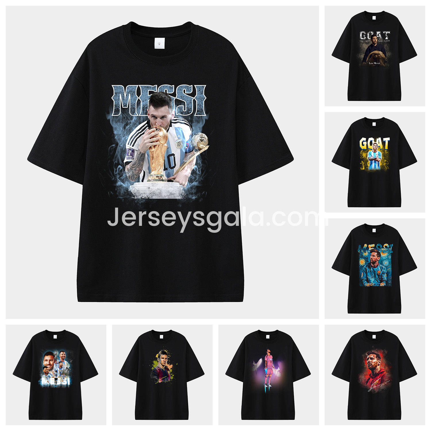 Messi GOAT Argentina B.A.R.S.A INT M.A.M Unisex Pure Cotton T-shirt - SOCCERDEALSHOP