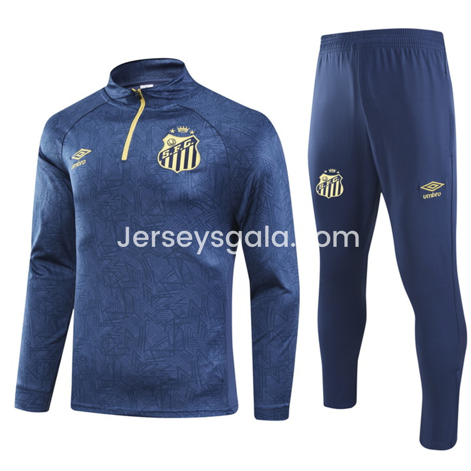 Santos 24-25 Long Sleeve Training Set - Deep Blue - SOCCERDEALSHOP