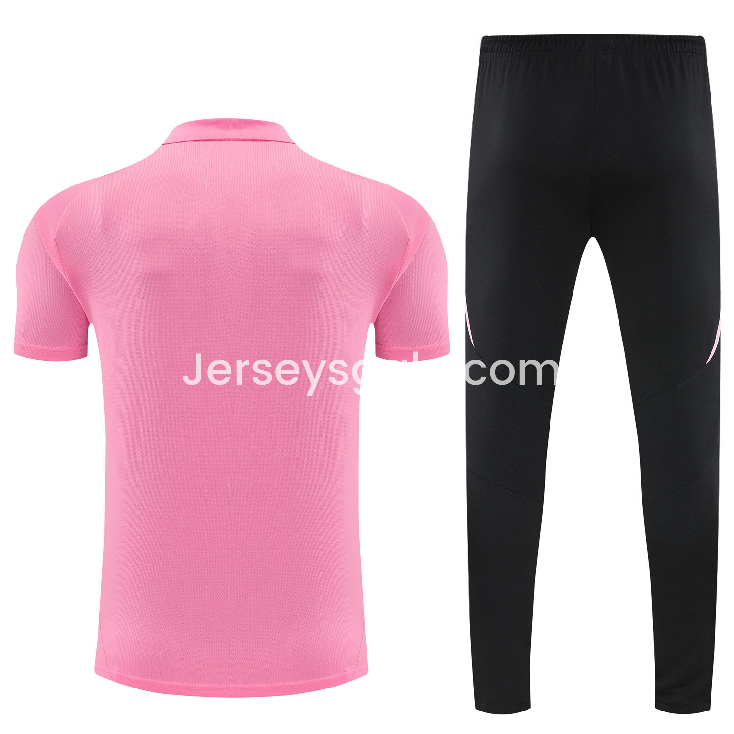 INT M.A.M 25-26 POLO Short-Sleeve Training Set - Pink Top and Black Pants - SOCCERDEALSHOP