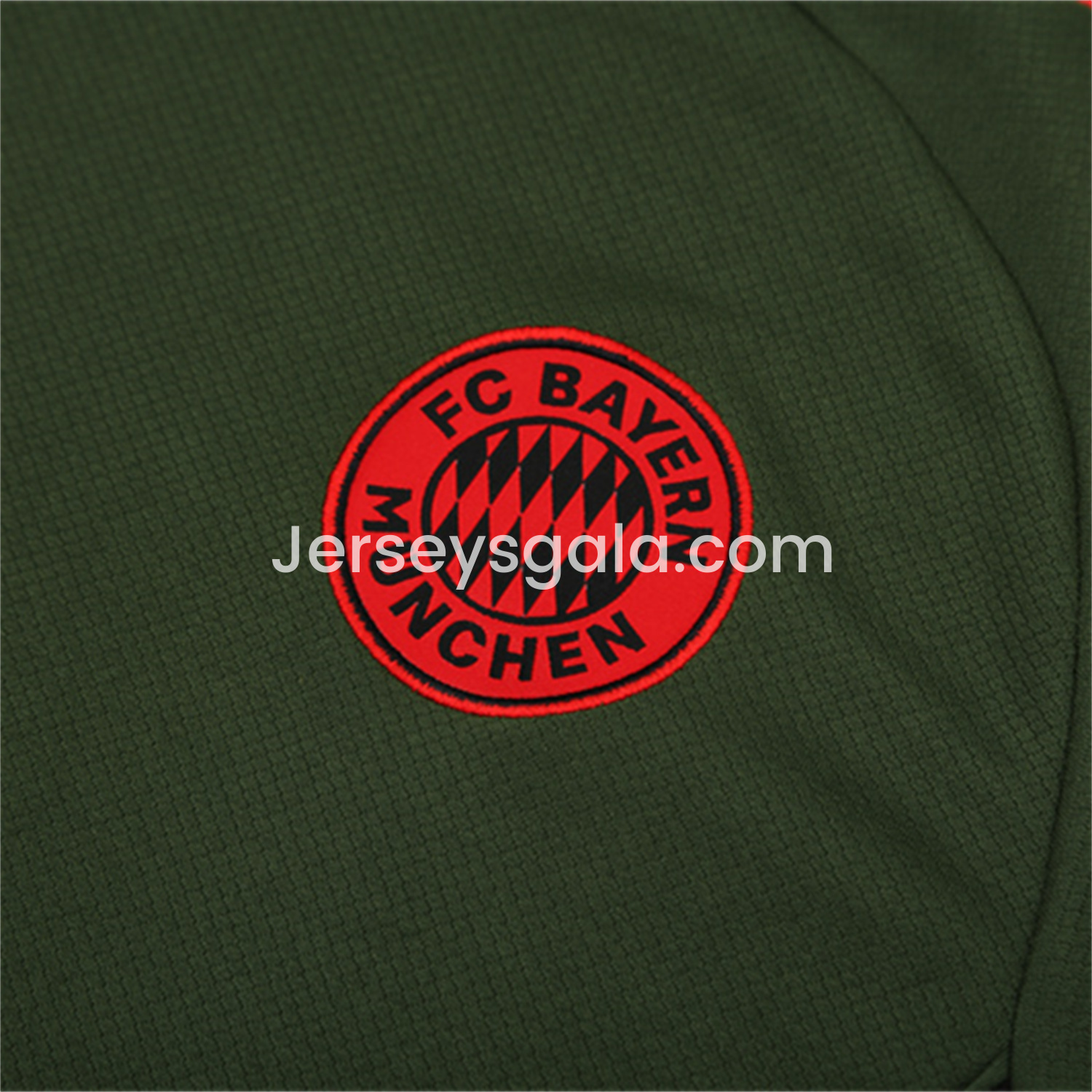 Bayern Munich 25-26 Short-Sleeve Training Set - Green Top & Black shorts - SOCCERDEALSHOP