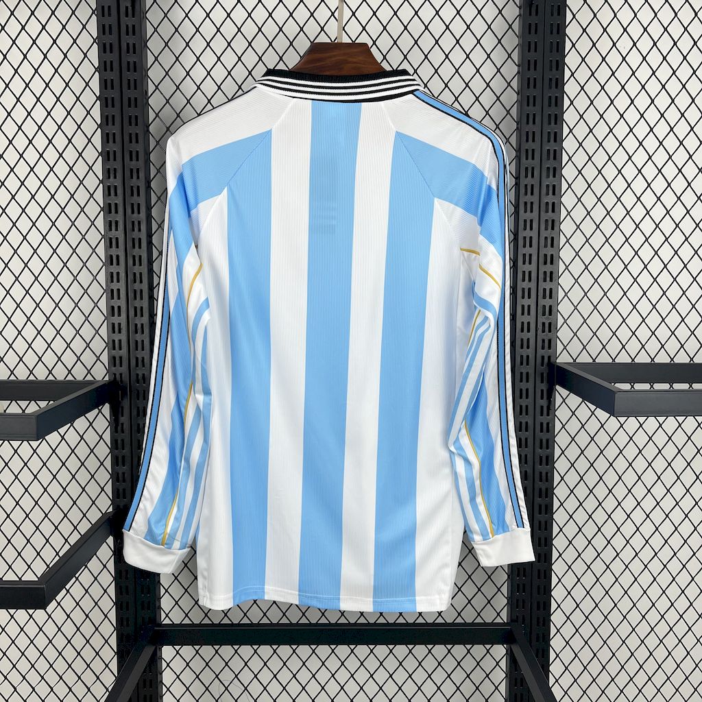 Retro Argentina 1998 Home Long Sleeves Jersey - SOCCERDEALSHOP