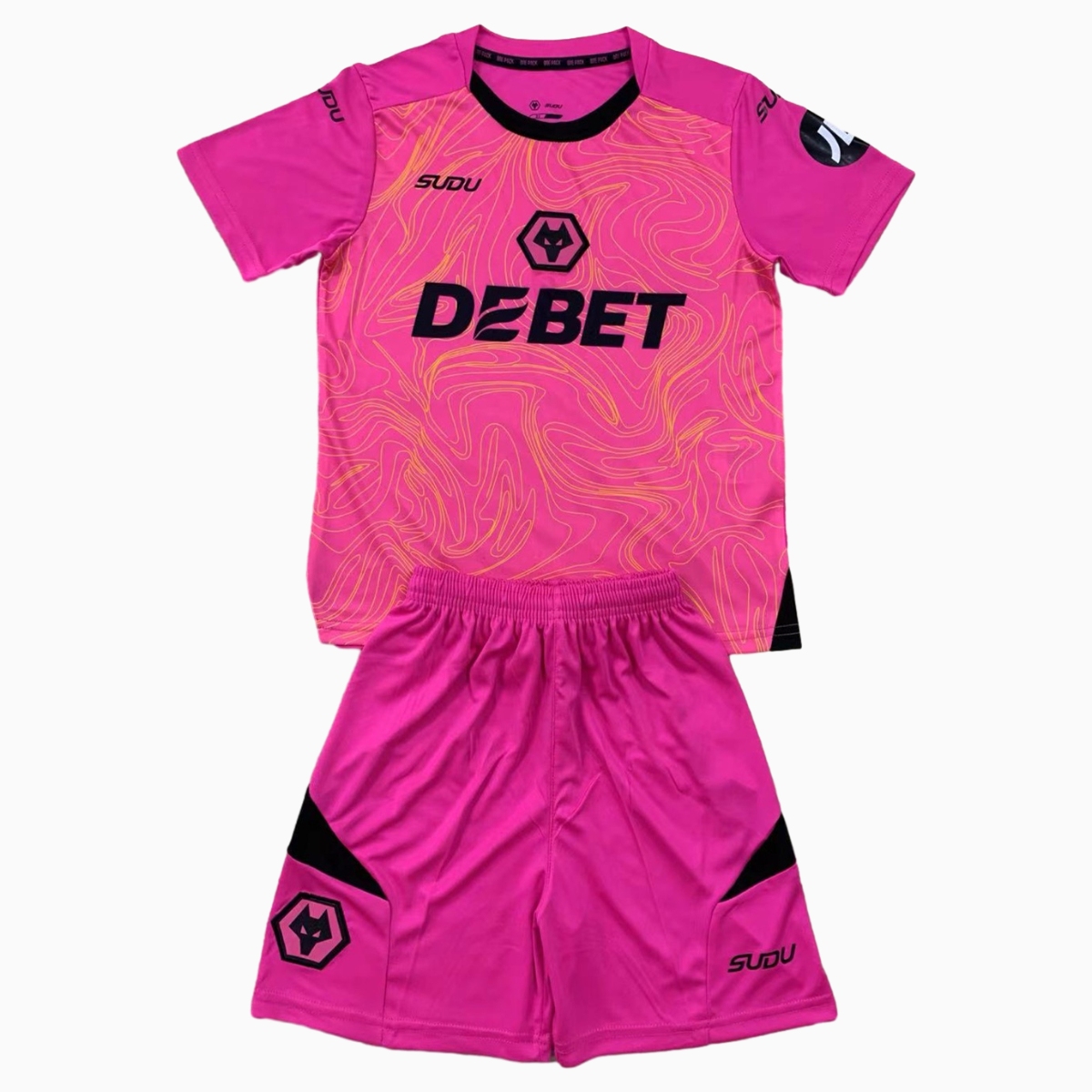 Wolverhampton Wanderers Wolves 24-25 Goalkeeper Pink Men's Adult Jersey Set - Fans Version - SOCCERDEALSHOP