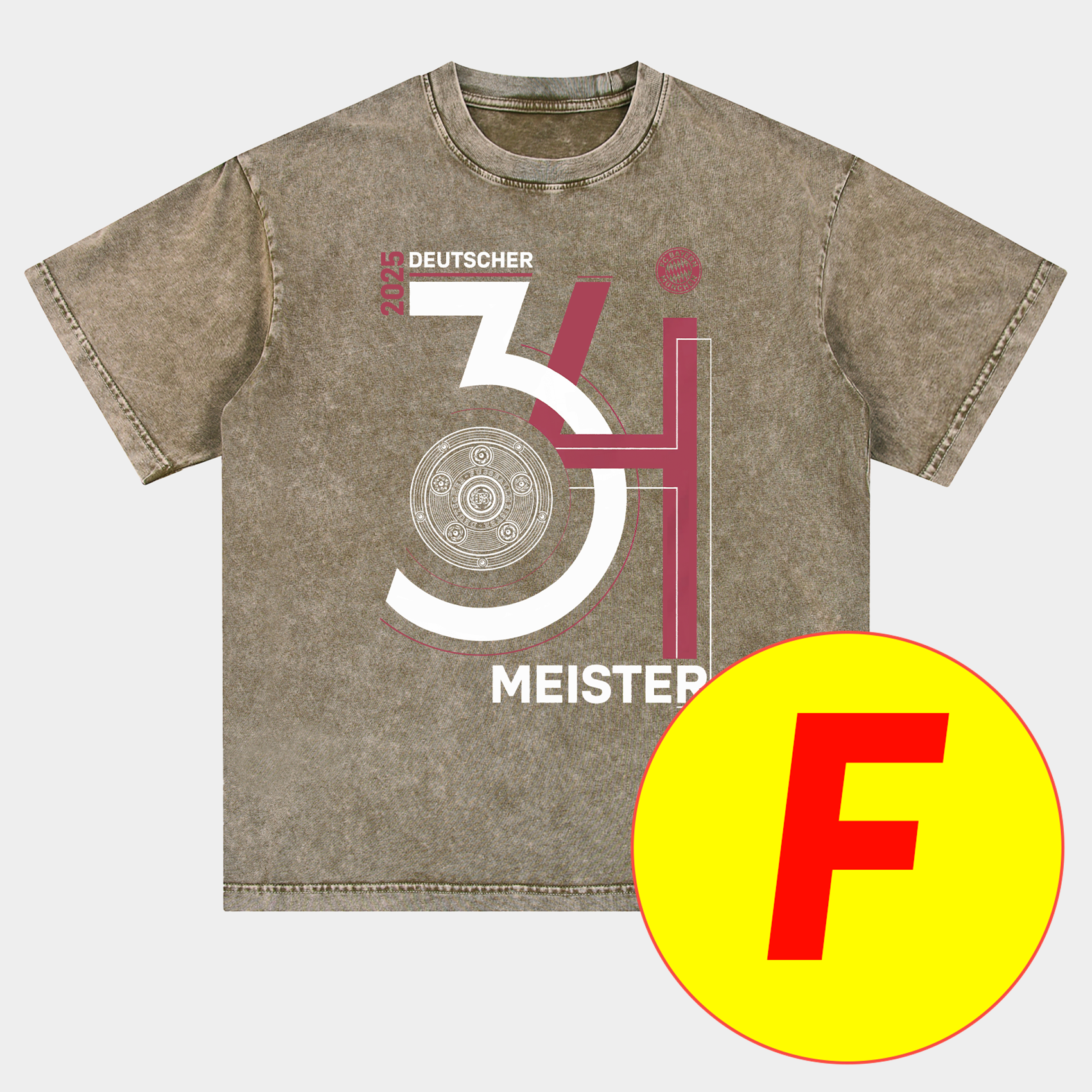 Bayern Munich Bundesliga Champions Deutscher Meister 2025 Oversized Washed T-Shirt - SOCCERDEALSHOP