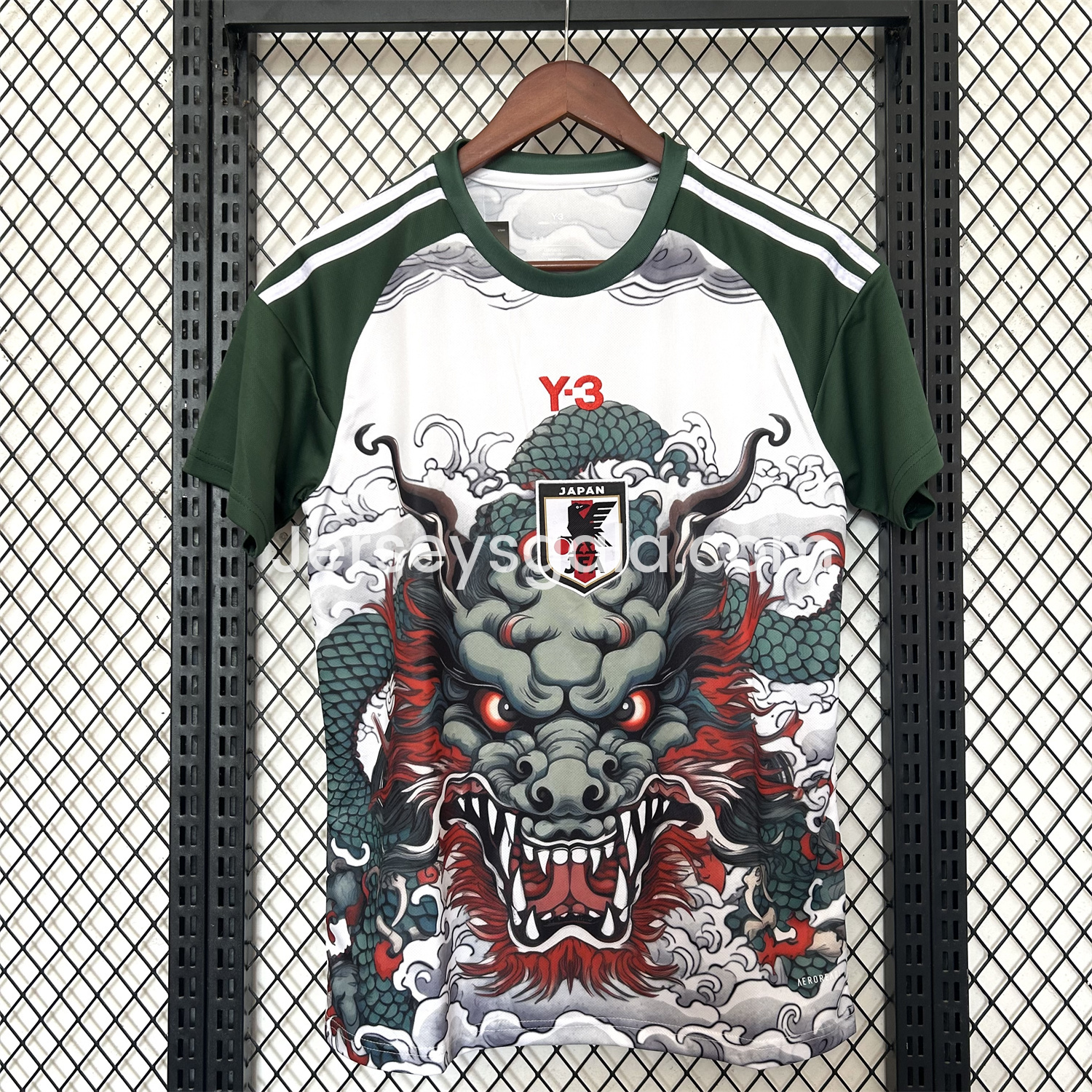 Japan 25-26 Y3 Green Dragon Roar White Jersey - Fans Version - SOCCERDEALSHOP