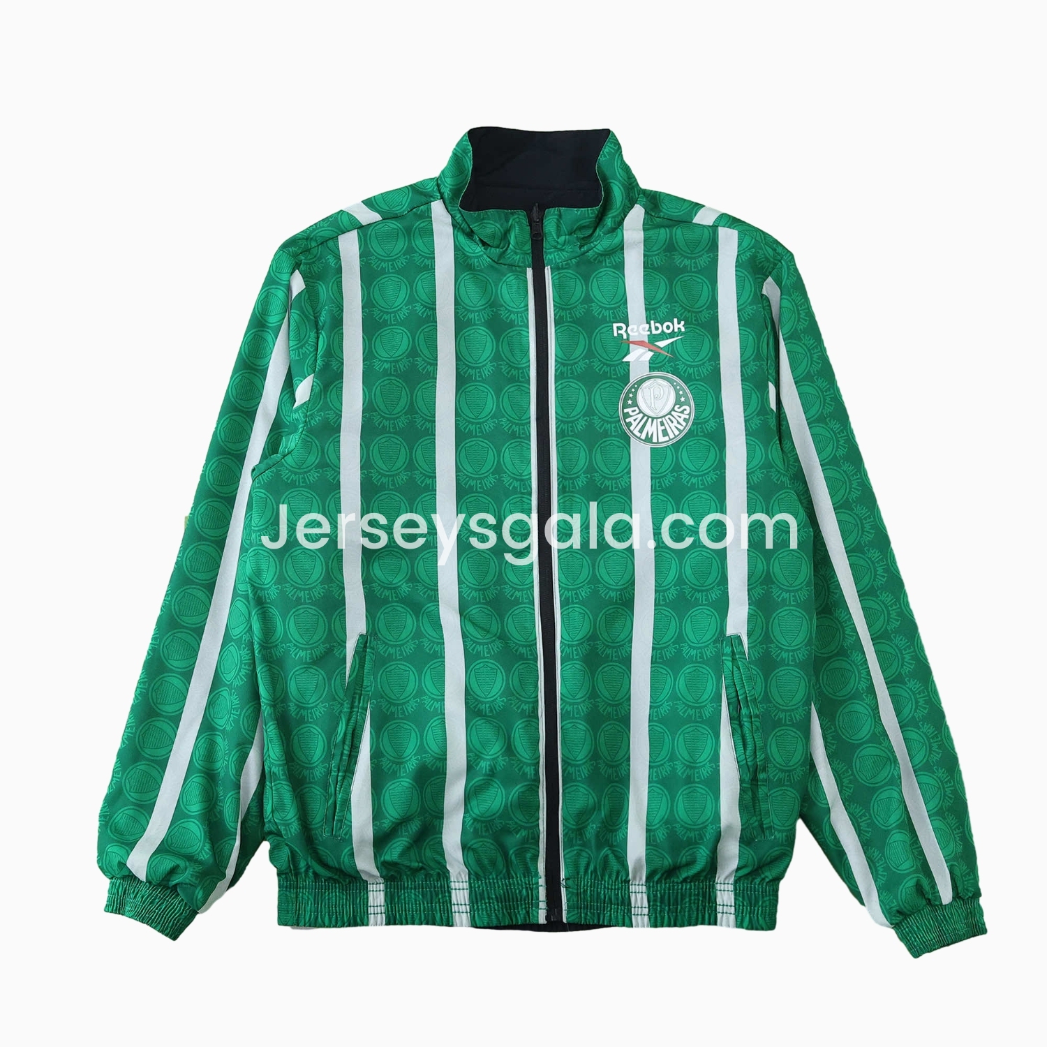 Palmeiras 25-26 Double Sided Reversible Windbreaker - Black & Green - SOCCERDEALSHOP